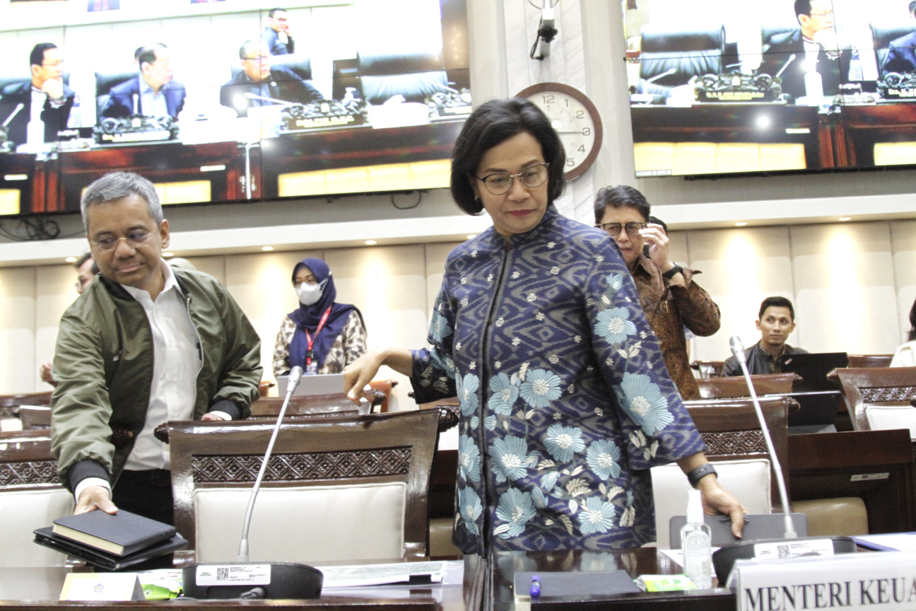 Komisi XI DPR gelar raker dengan Menkeu Sri Mulyani membahas Dana Bagi Hasil (DBH) Sawit (Ashar/SinPo.id)