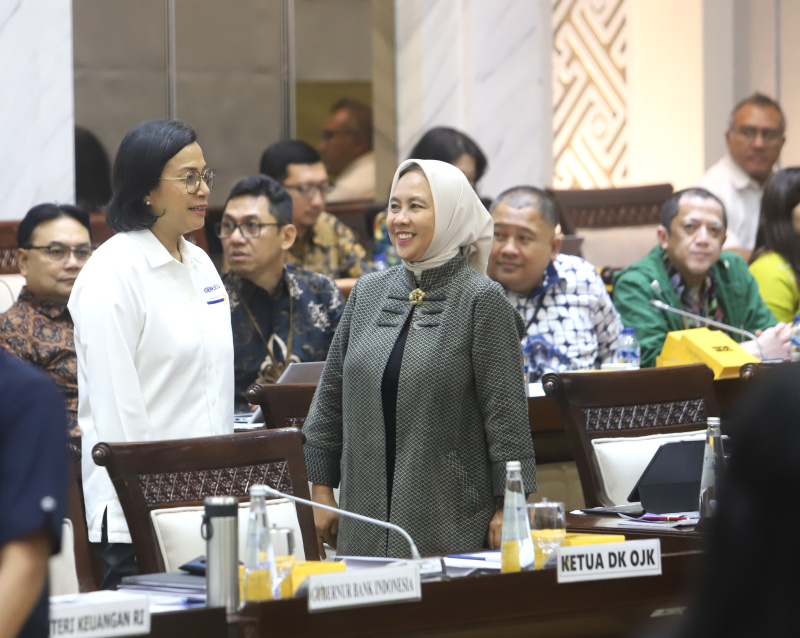 Komisi XI DPR menggelar Raker dengan Menkeu Sri Mulyani dan Gubernur BI Perry Warjiyo membahas Asusmi dasar ekonomi macro tahun 2026 (Ashar/SinPo.id)