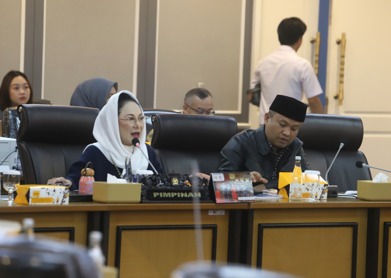 Komisi XIII DPR menggelar raker dengan Wamen Imipas Silmy Karim membahas laporan keuangan APBN TA 2024 (Ashar/SinPo.id)