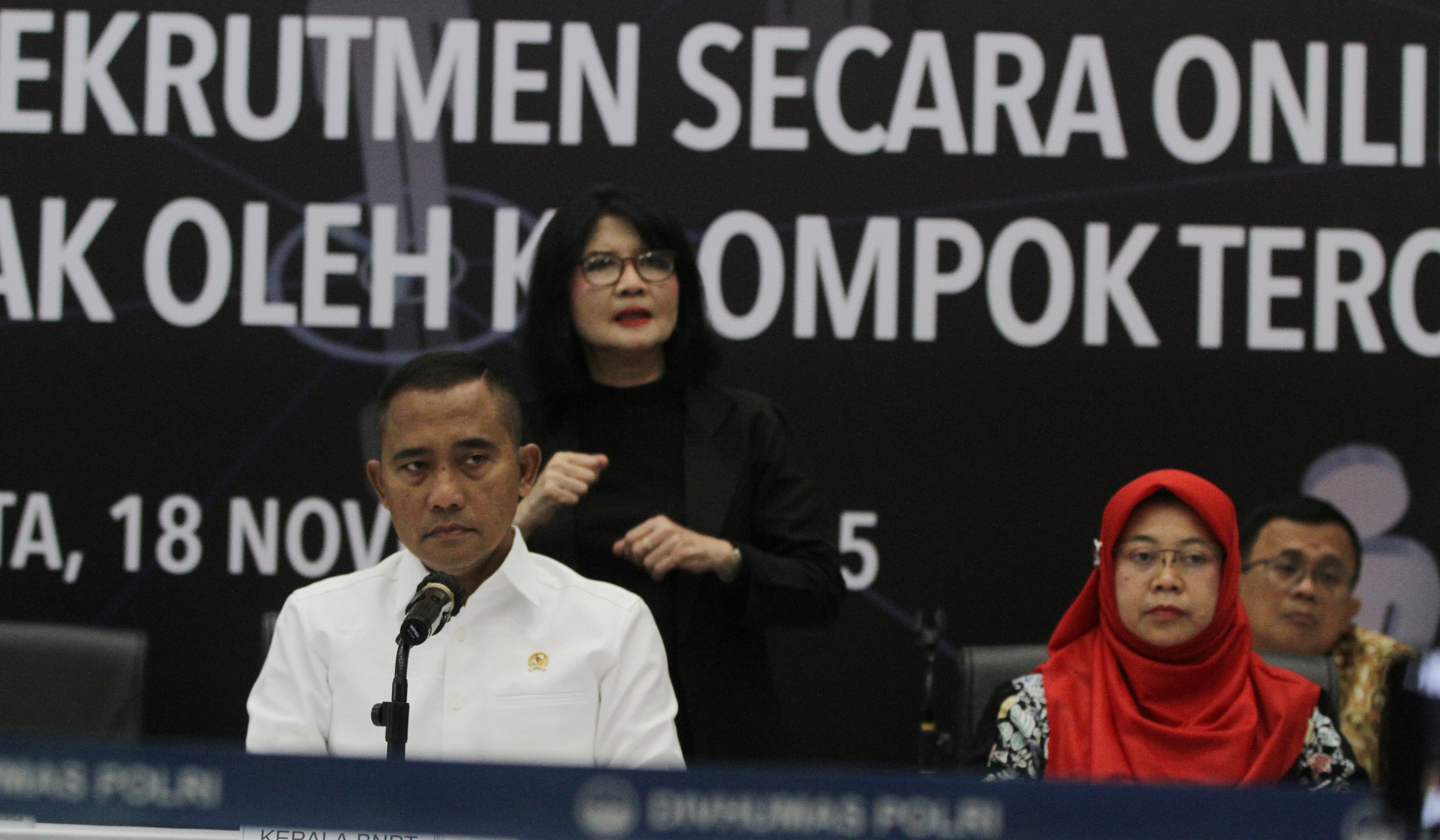 Konferensi pers BNPT. (Agus Priatna/SinPo.id)