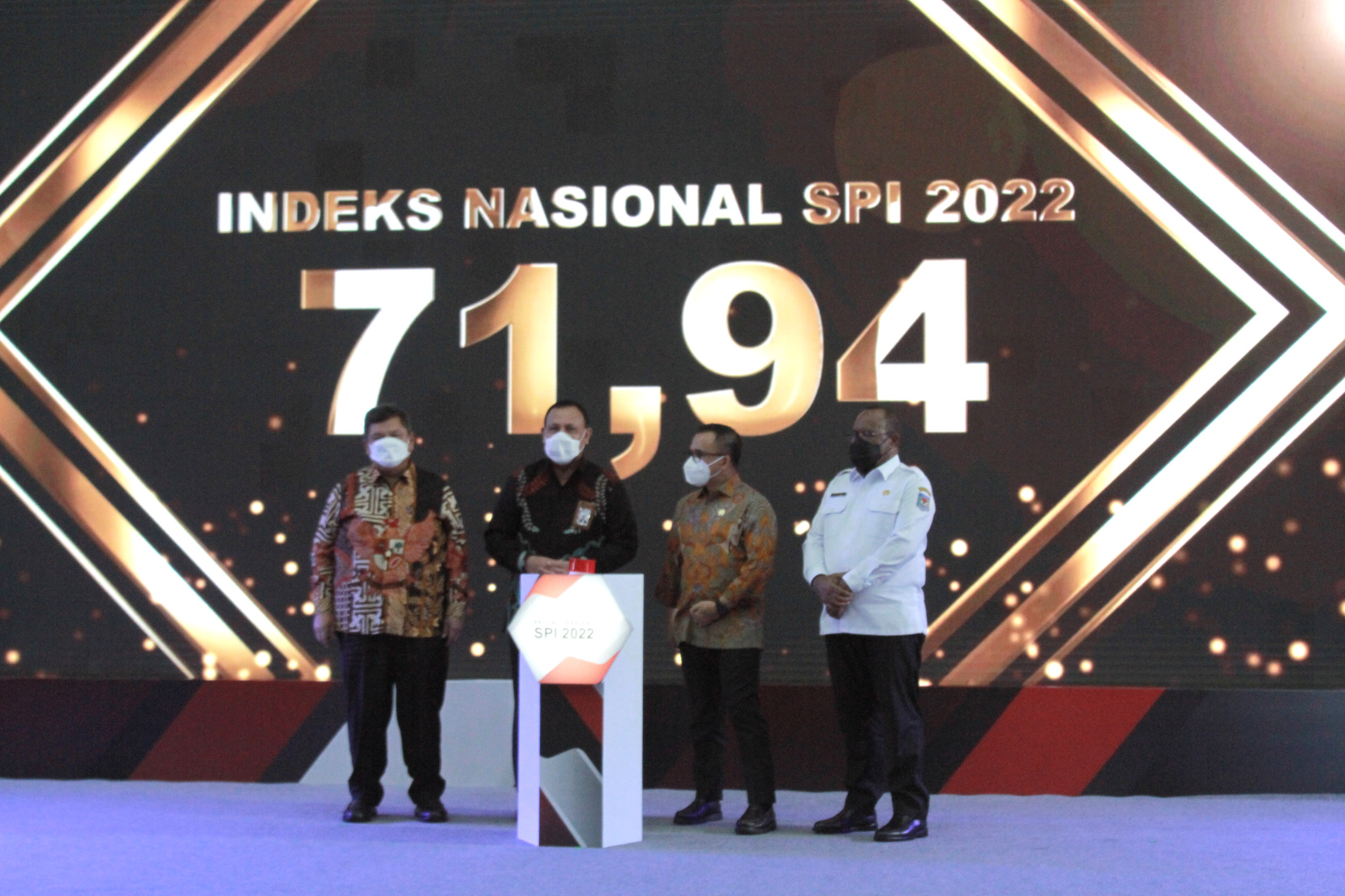 KPK merilis hasil SPI tahun 2022 di gedung juang merah putih KPK (Ashar/SinPo.id)