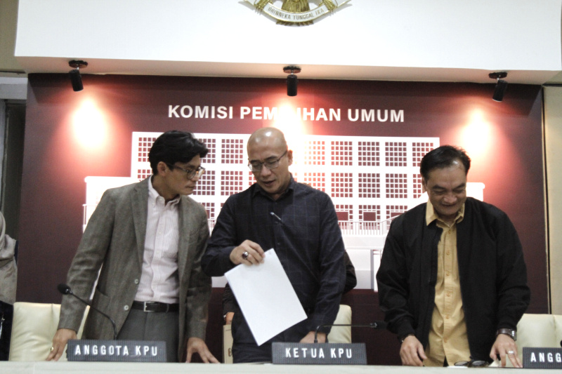 KPU RI menggelar konfrensi pers terkait update ada 4 isu Pemilu 2024 (Ashar/SinPo.id)