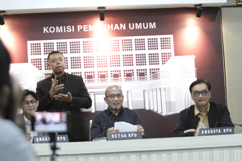 KPU RI menggelar konfrensi pers terkait update ada 4 isu Pemilu 2024 (Ashar/SinPo.id)