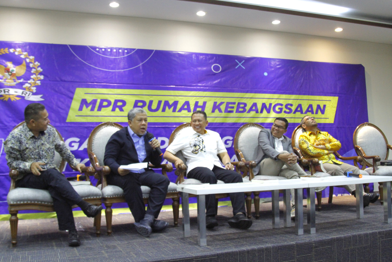 Koordinatoriat Wartawan Parlemen gelar diskusi empat pilar MPR RI dengan tema PPHN Tanpa Amandemen bersama Ketua MPR RI Bambang Soesatyo (Ashar/SinPo.id)