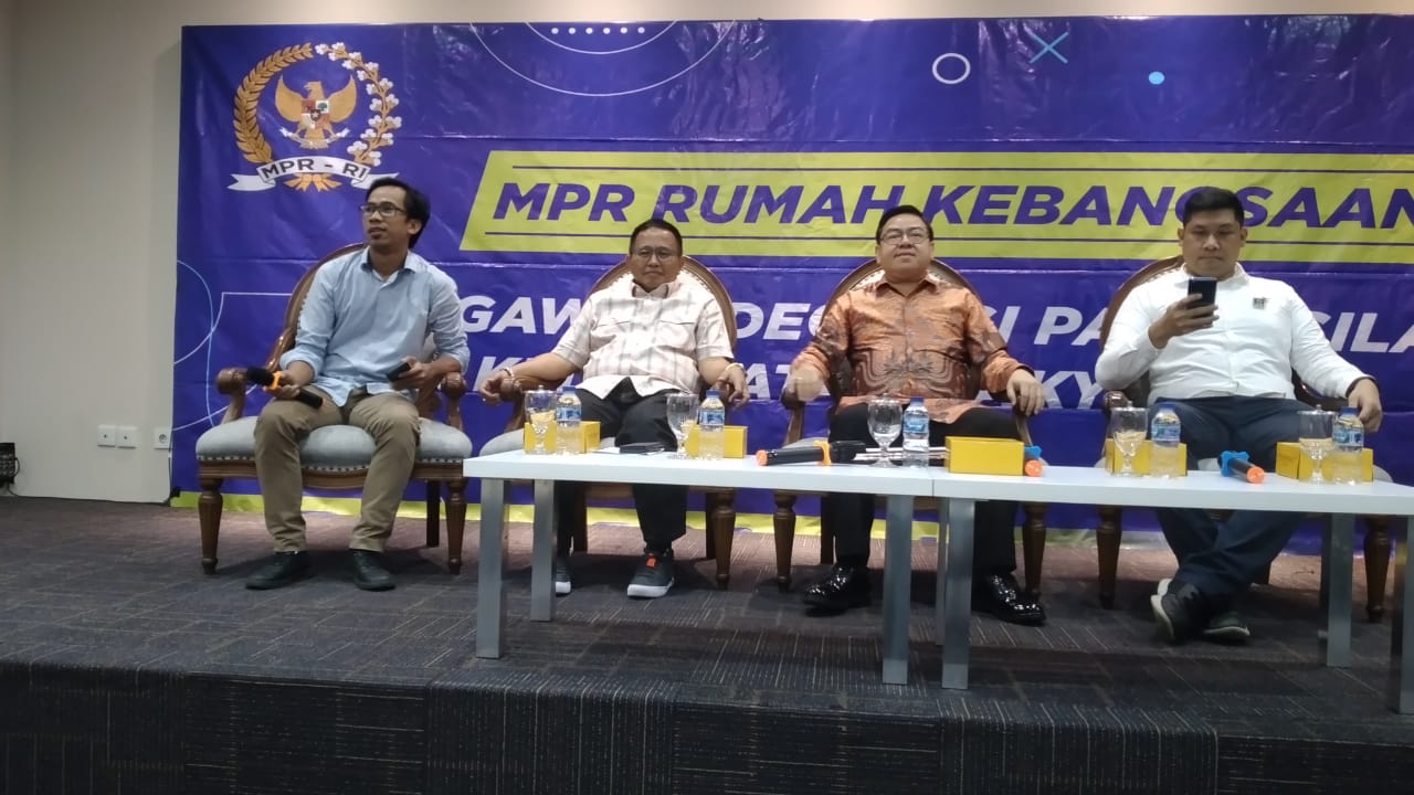Koordinatoriat Wartawan Parlemen gekar diskusi empat pilar MPR RI dengan tema Keberlangsungan Pembangunan IKN (Ashar /SinPo.id)