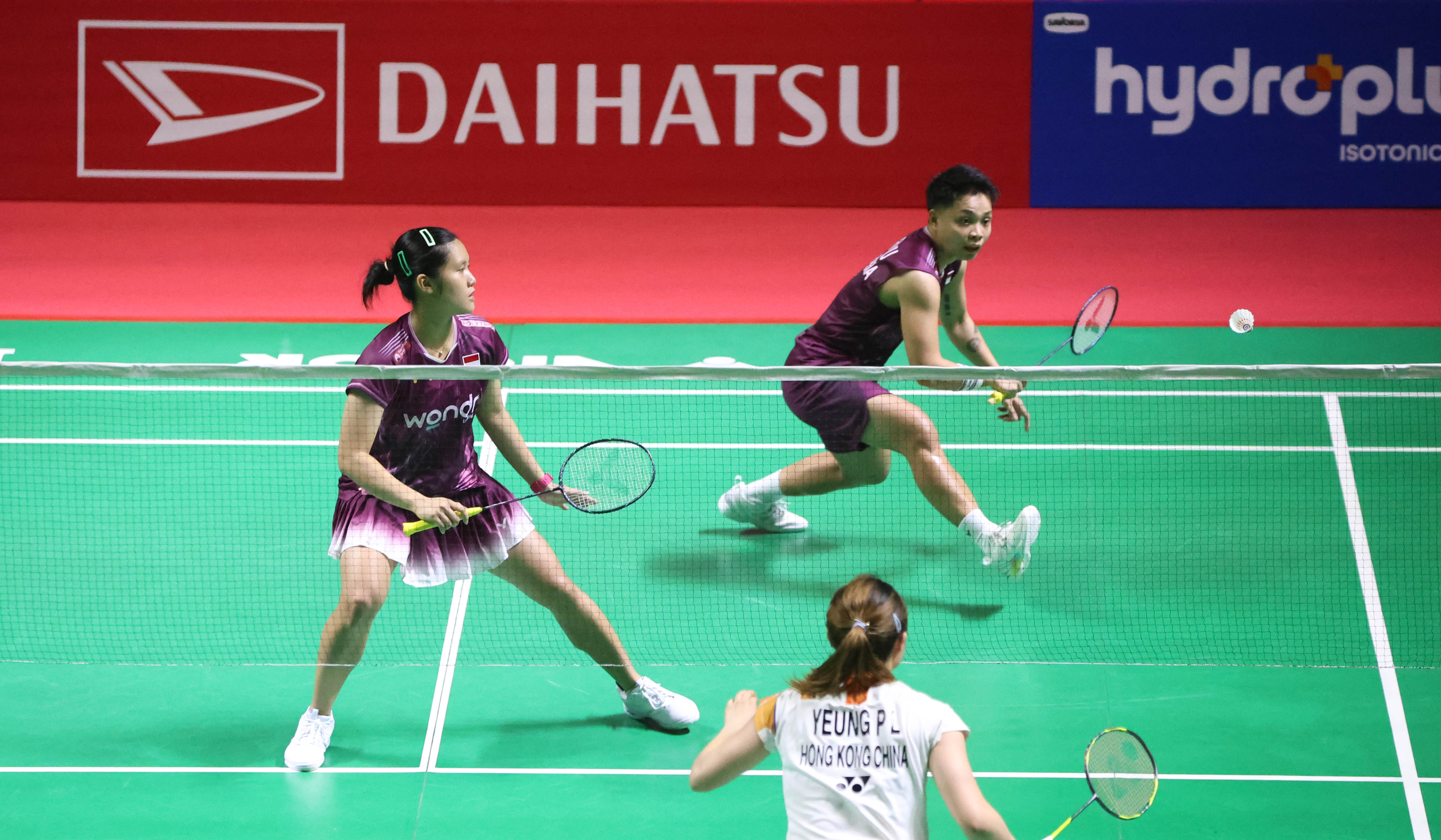 Pasangan ganda putri Indonesia, Lanny Tria Mayasari/Apriyani Rahayu, di ajang Indonesia Masters 2026. (Agus Priatna/SinPo.id)