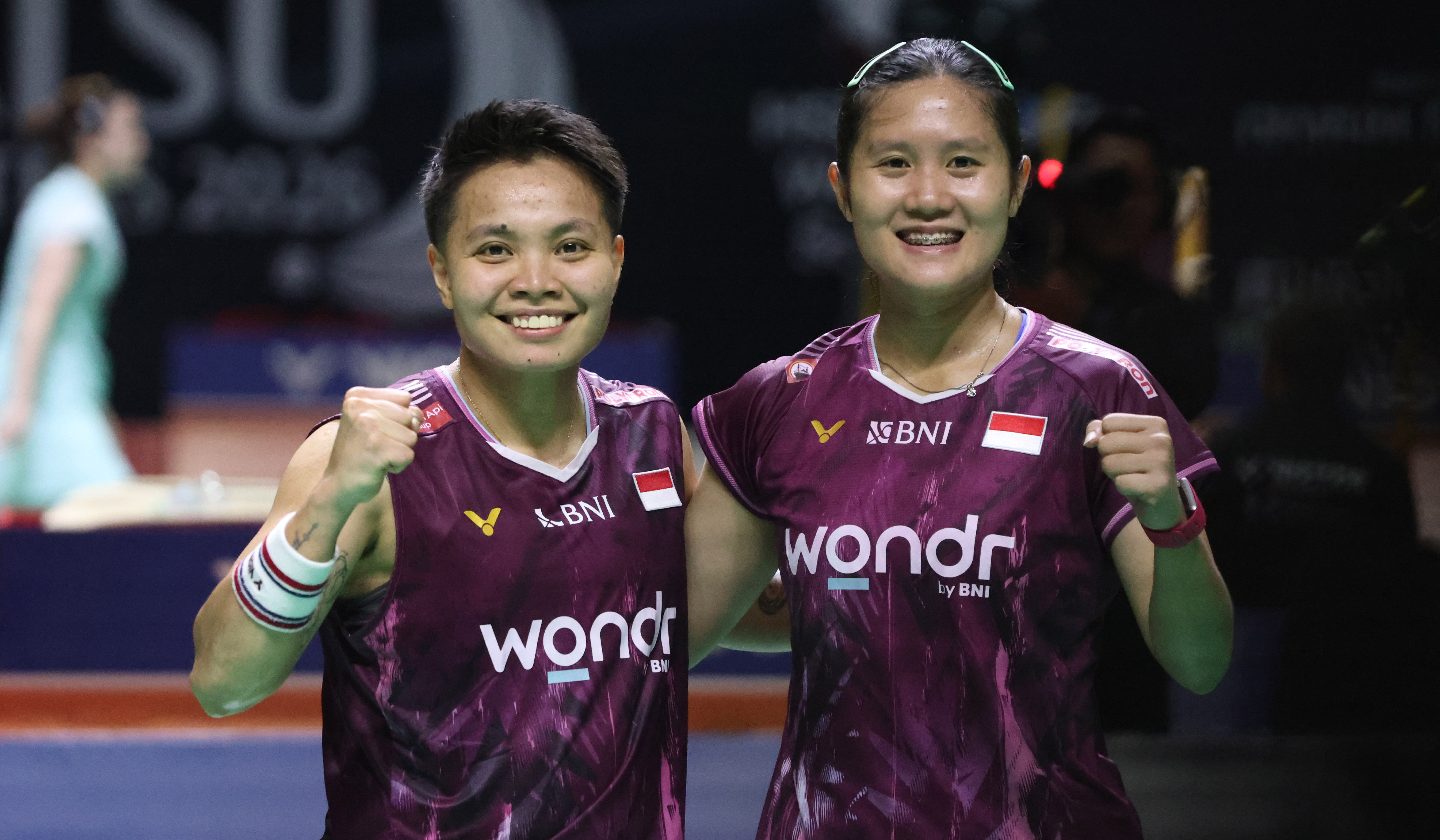 Pasangan ganda putri Indonesia, Lanny Tria Mayasari/Apriyani Rahayu, di ajang Indonesia Masters 2026. (Agus Priatna/SinPo.id)
