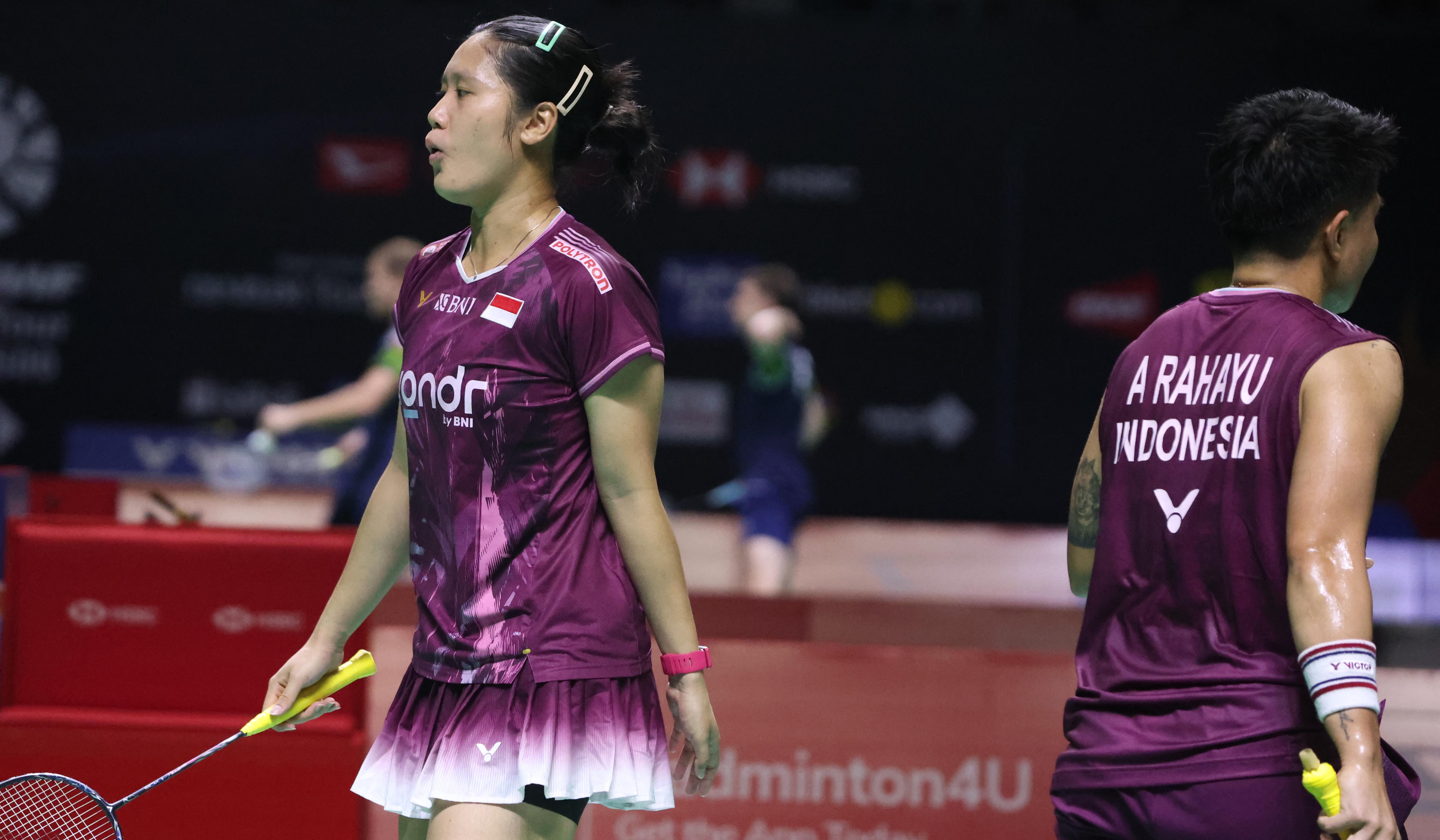 Pasangan ganda putri Indonesia, Lanny Tria Mayasari/Apriyani Rahayu, di ajang Indonesia Masters 2026. (Agus Priatna/SinPo.id)