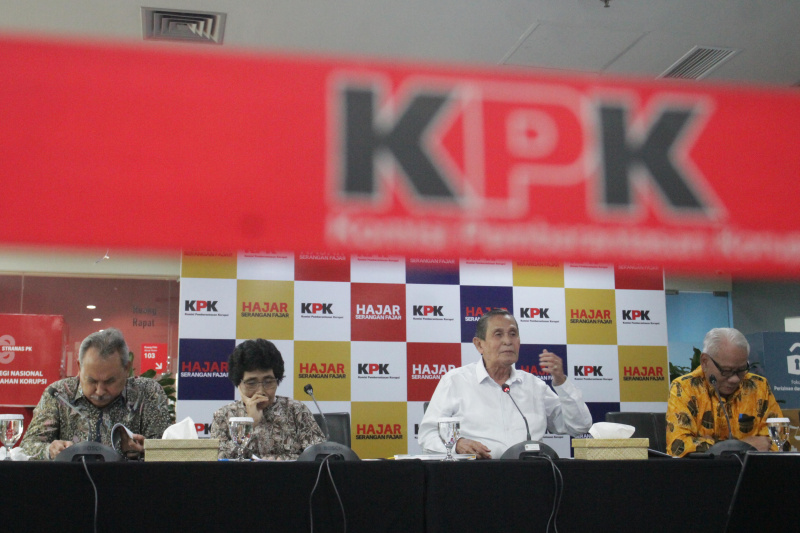 Dewan Pengawas KPK menggelar konfrensi pers terkait hasil laporan selama kinerja periode 2019-2024 di Gedung C1 KPK (Ashar/SinPo.id)