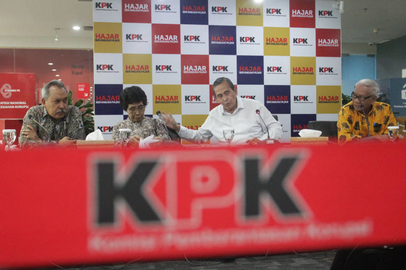 Dewan Pengawas KPK menggelar konfrensi pers terkait hasil laporan selama kinerja periode 2019-2024 di Gedung C1 KPK (Ashar/SinPo.id)