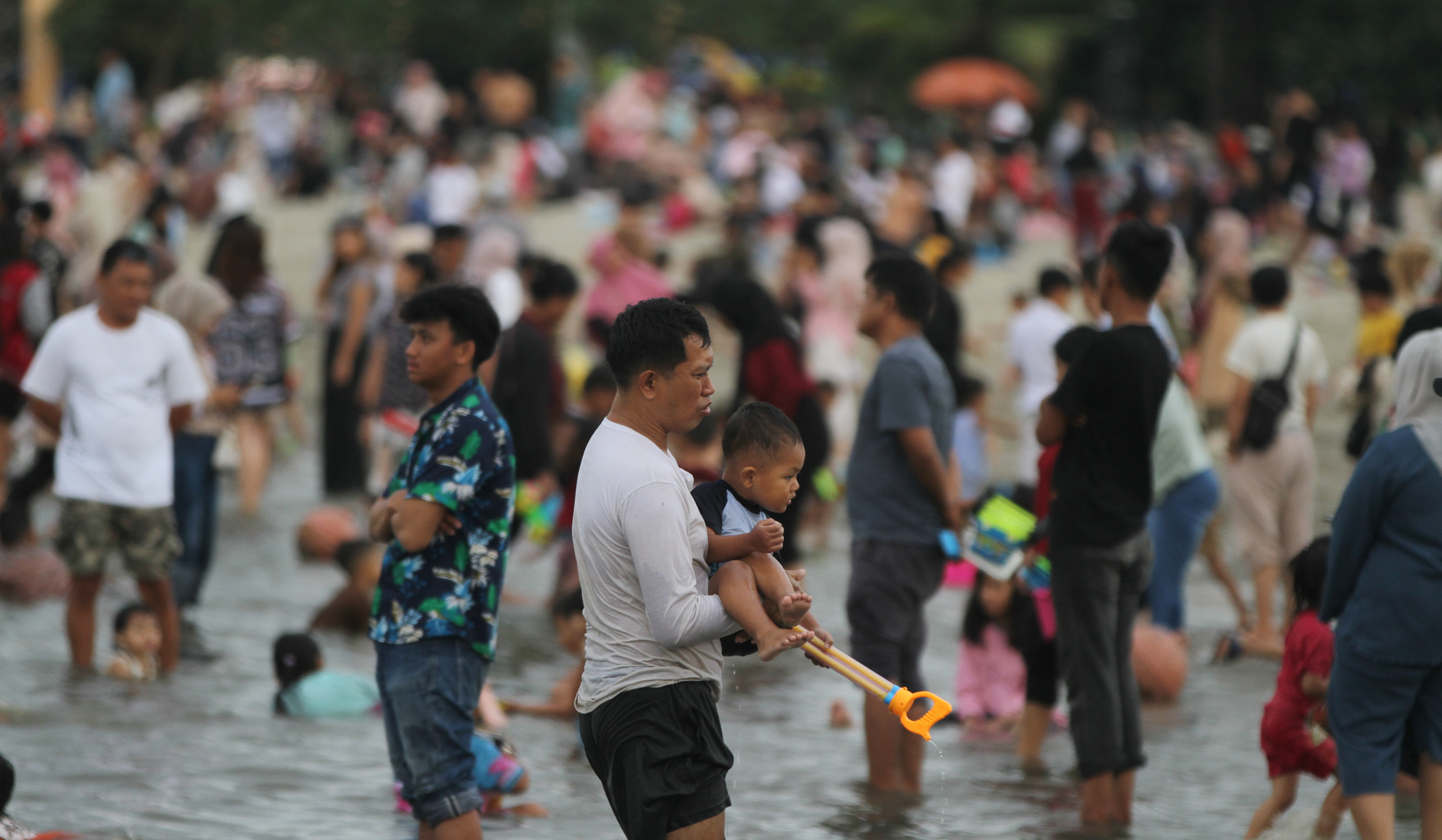 Kawasan pantai Ancol, Jakarta. (Agus Priatna/SinPo.id)