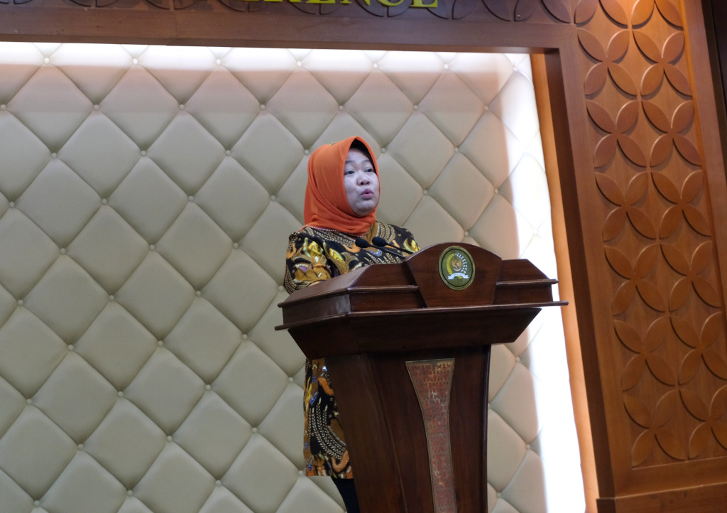 Sekjen MPR RI Siti Fauziah resmi membuka Lomba Anugerah Jurnalistik MPR RI (Ashar/SinPo.id)