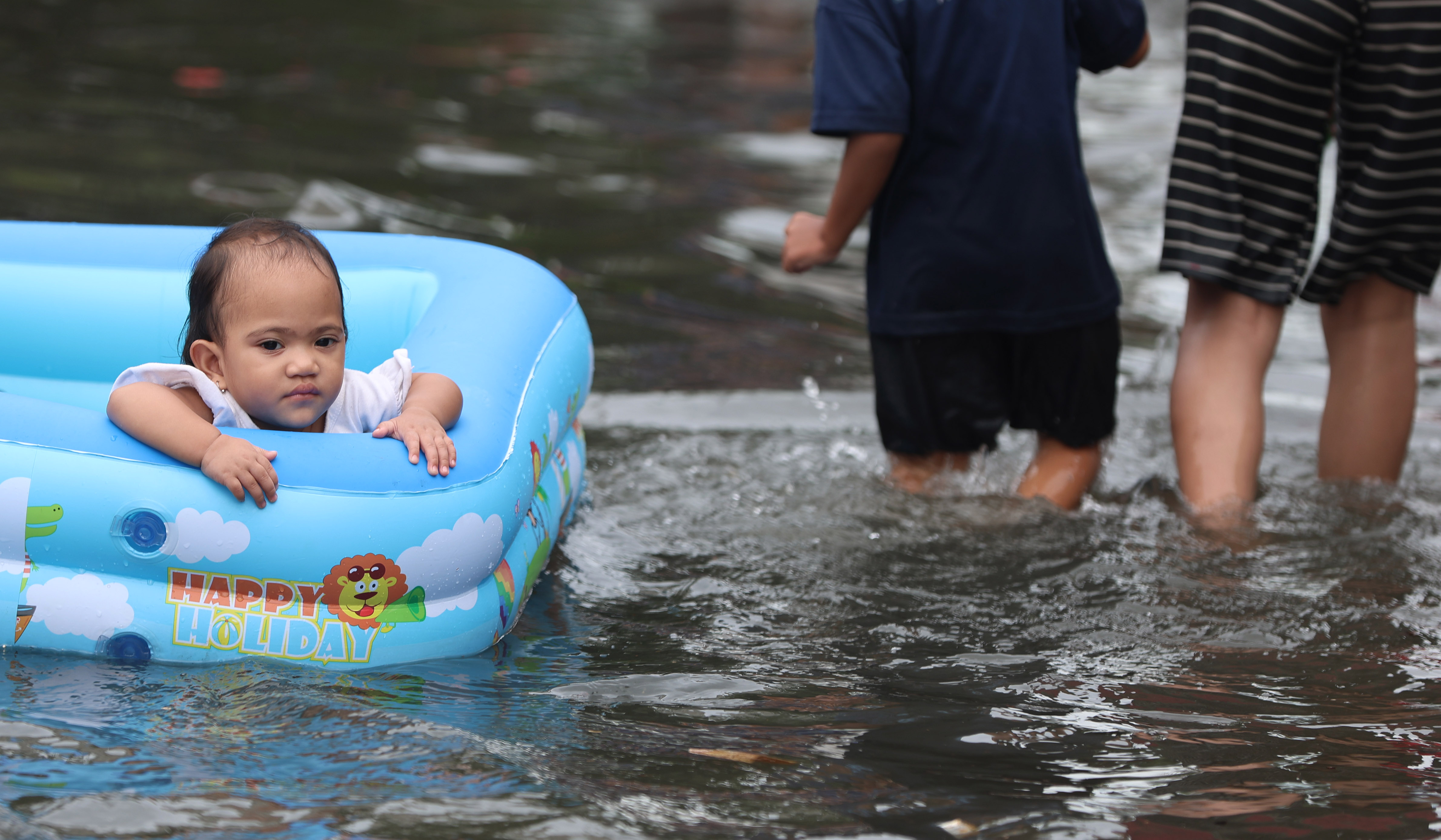 Banjir dikawasan Pademangan, Jakarta. (Agus Priatna/SinPo.id)