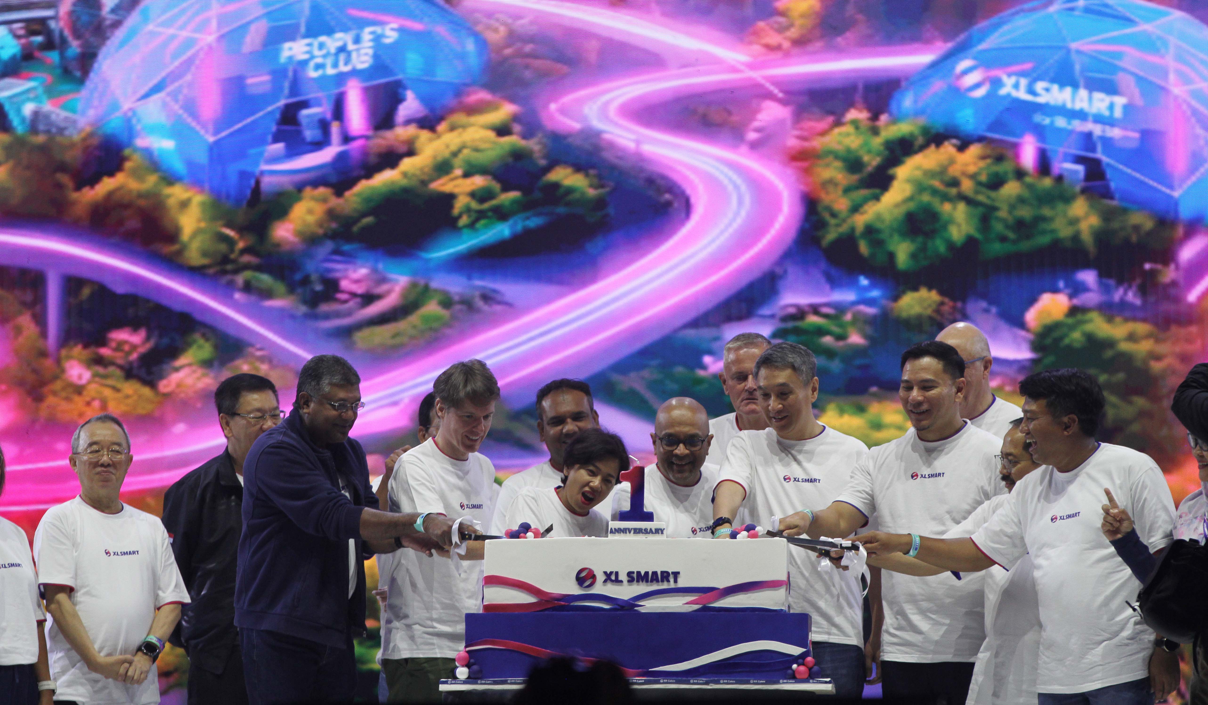 Perayaan ulang tahun perdana XLSmart. (Agus Priatna/SinPo.id)
