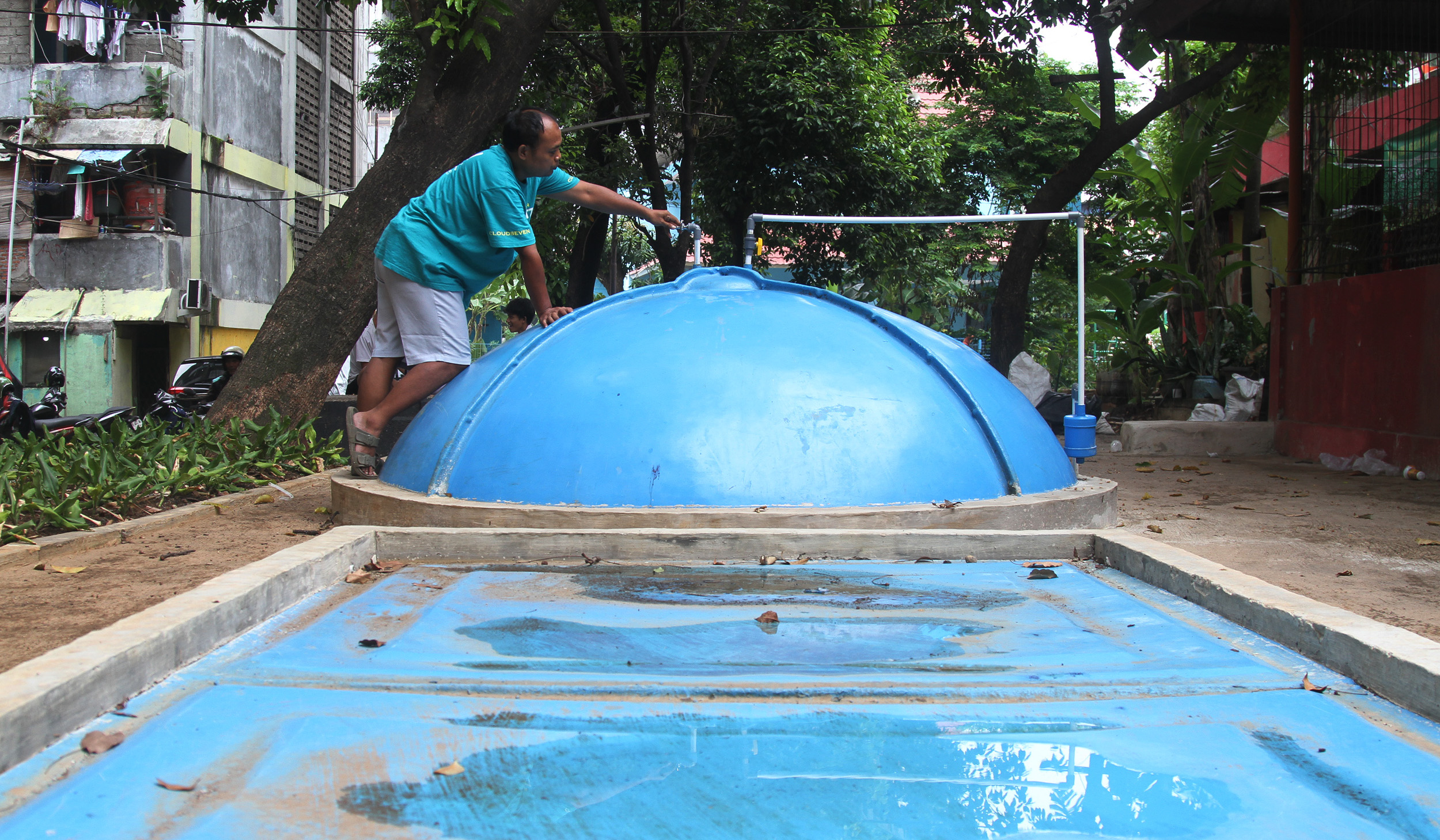 Kompor berbahan bakar biogas. (Agus Priatna/SinPo.id)