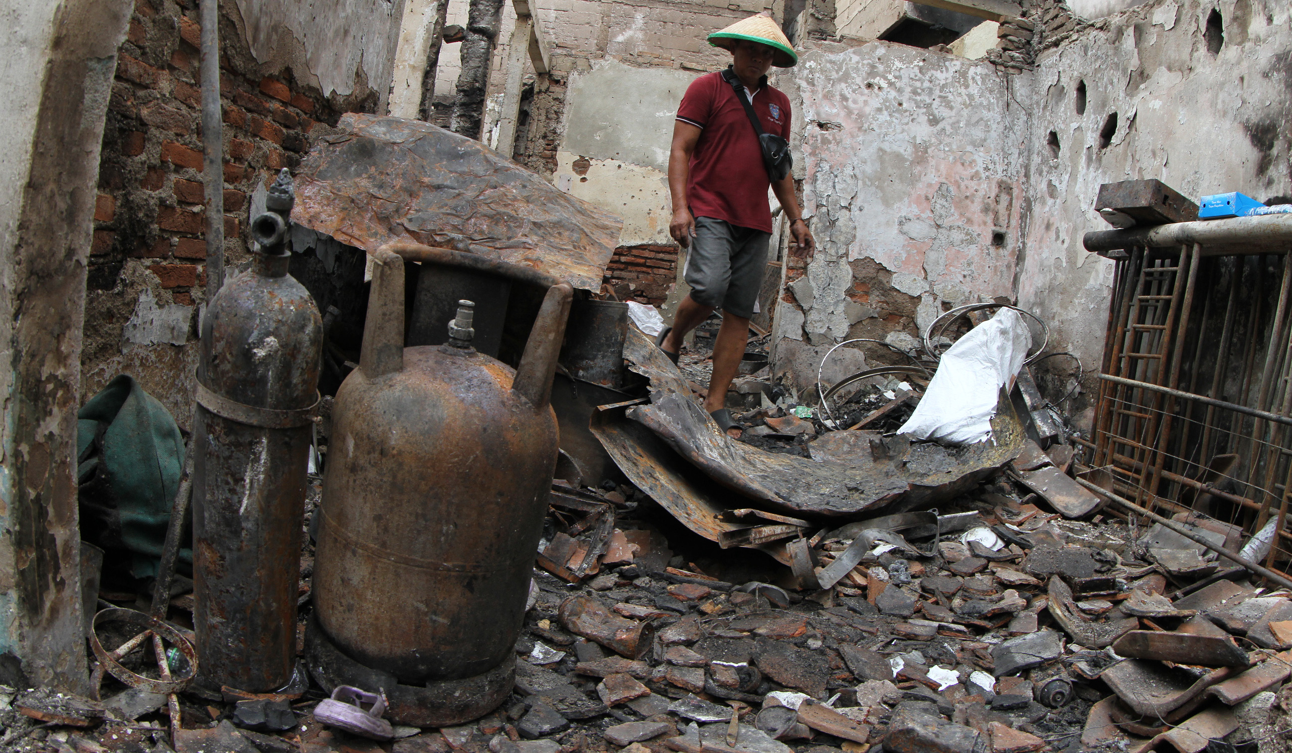 Kebakaran Taman Sari, Jakarta. (Agus Priatna/SinPo.id)