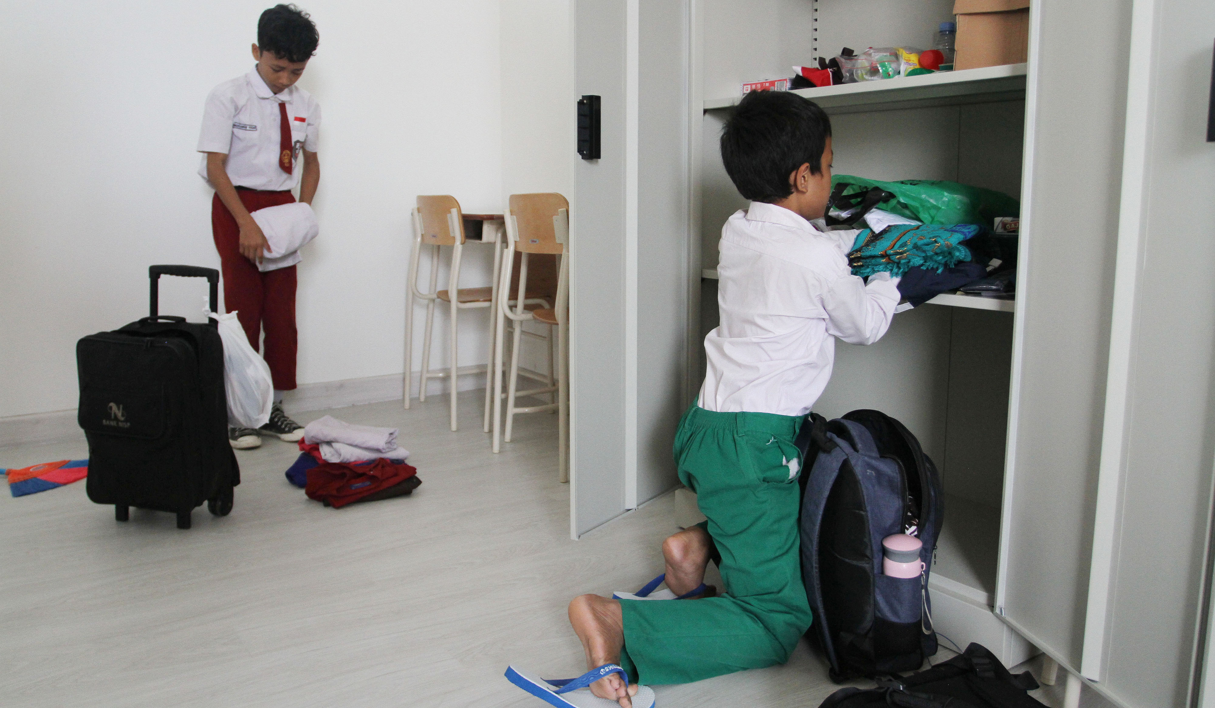 Aktivitas hari pertama Sekolah Rakyat Sentra Handayani di Jakarta. (Agus Priatna/SinPo.id)