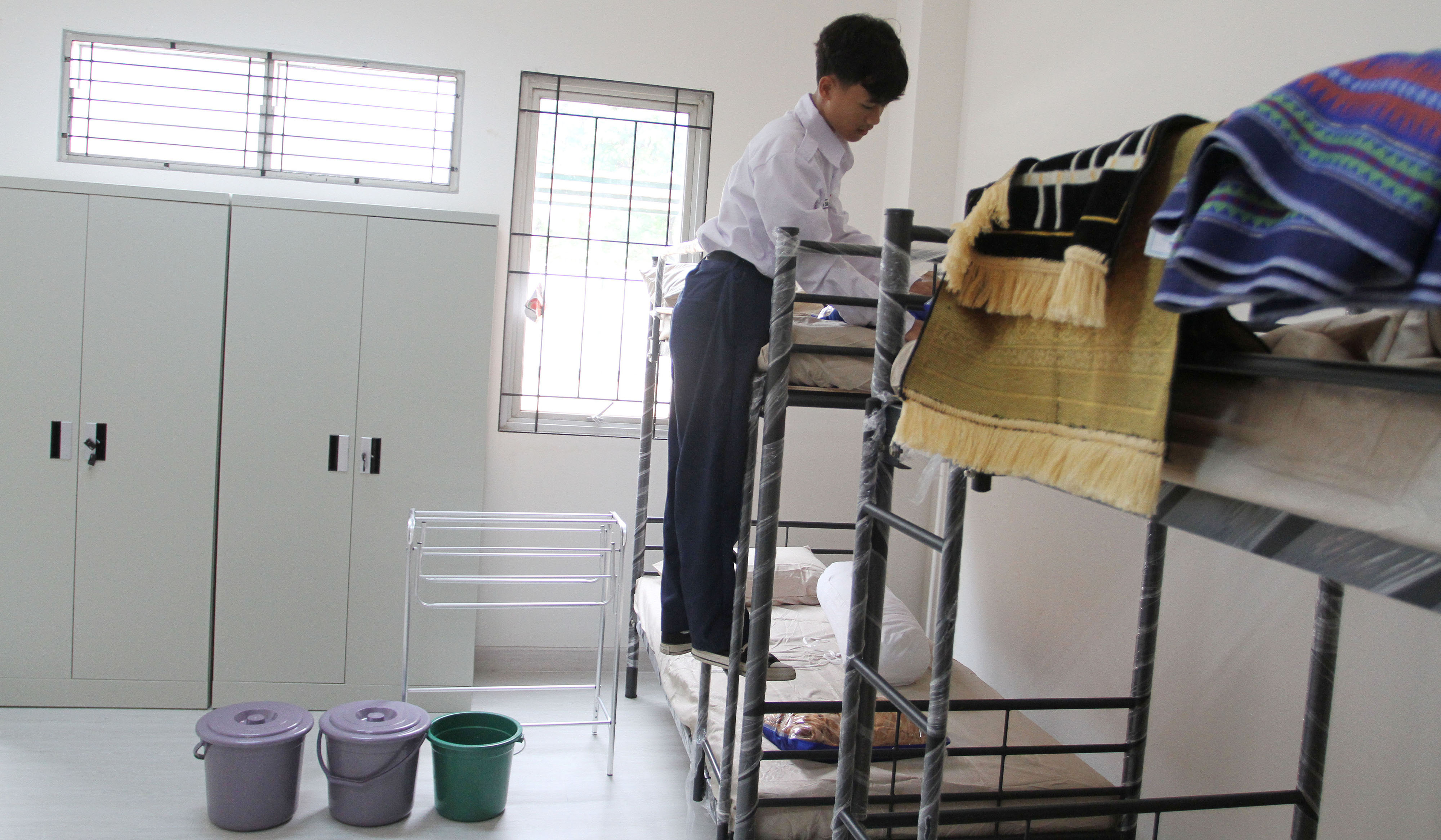 Aktivitas hari pertama Sekolah Rakyat Sentra Handayani di Jakarta. (Agus Priatna/SinPo.id)