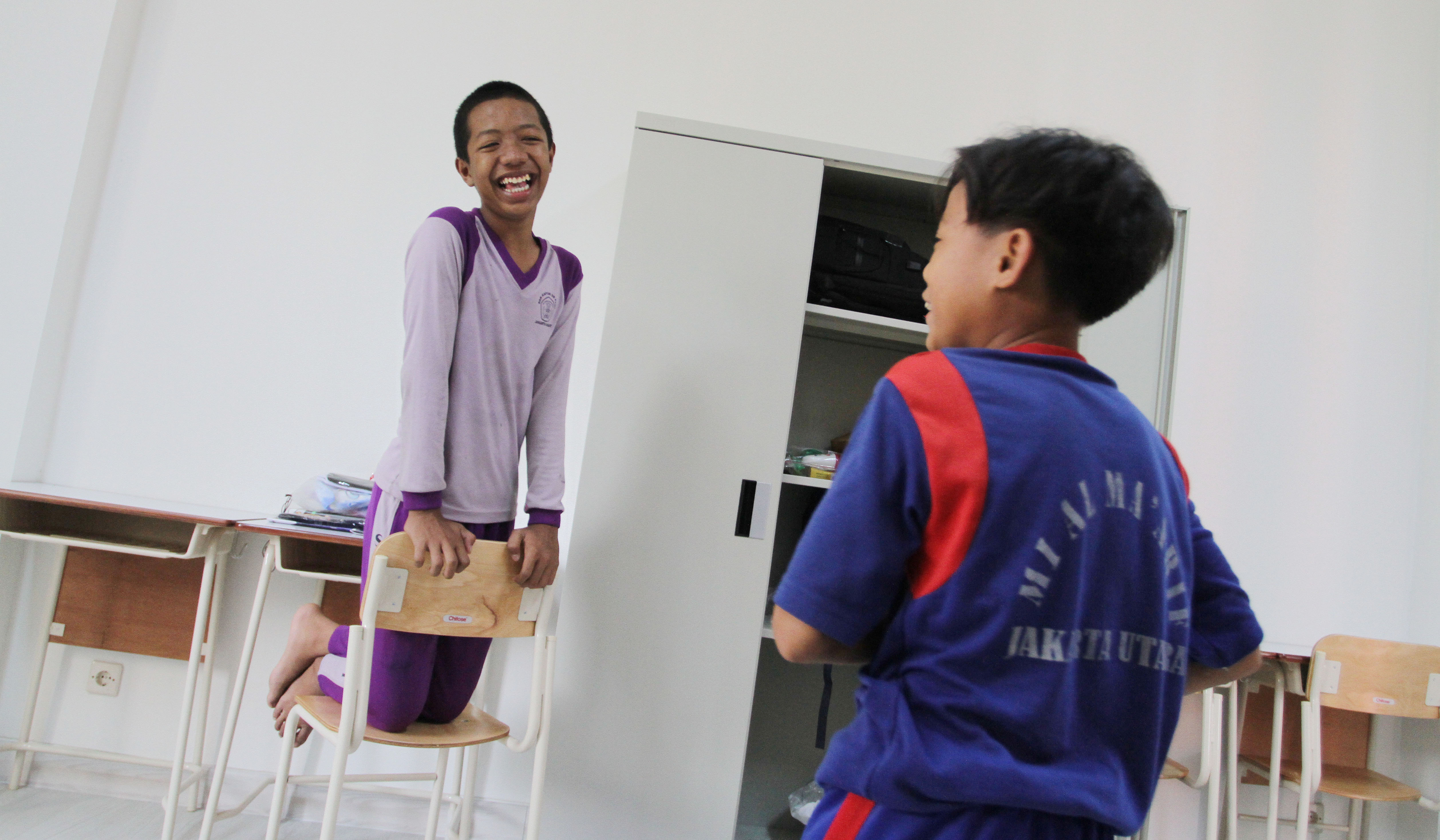 Aktivitas hari pertama Sekolah Rakyat Sentra Handayani di Jakarta. (Agus Priatna/SinPo.id)