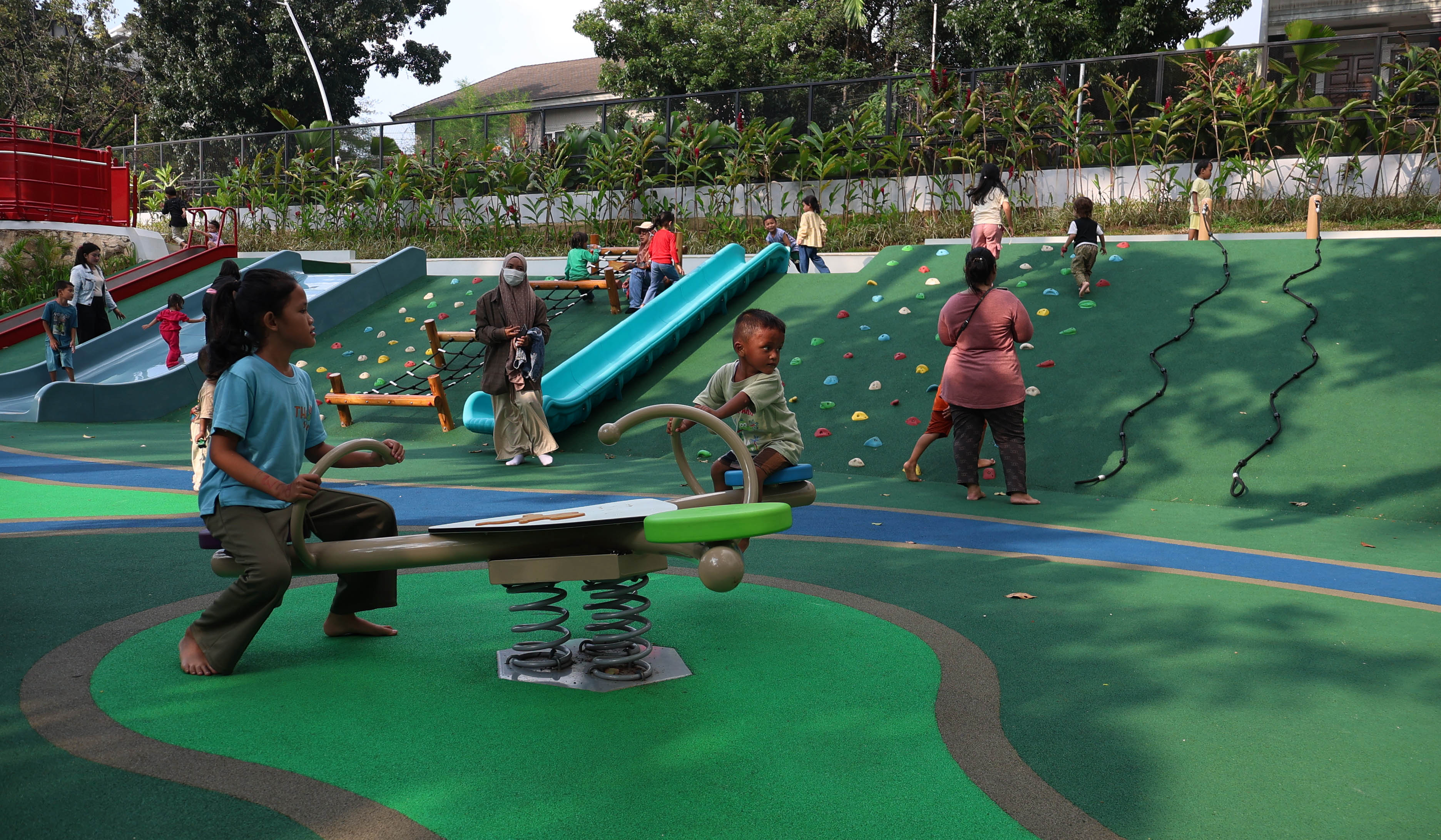 Taman Bendera Pusaka di Kebayoran Baru, Jakarta Selatan. (Agus Priatna/SinPo.id)