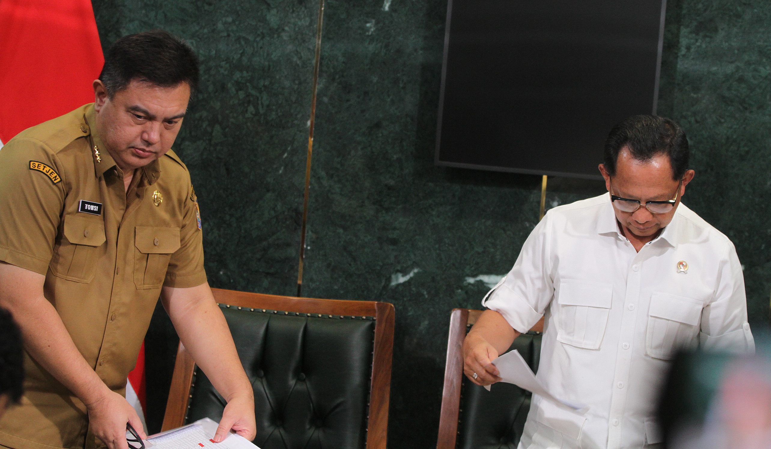 Mendagri Tito Karnavian, saat konferensi pers. (Agus Priatna/SinPo.id)