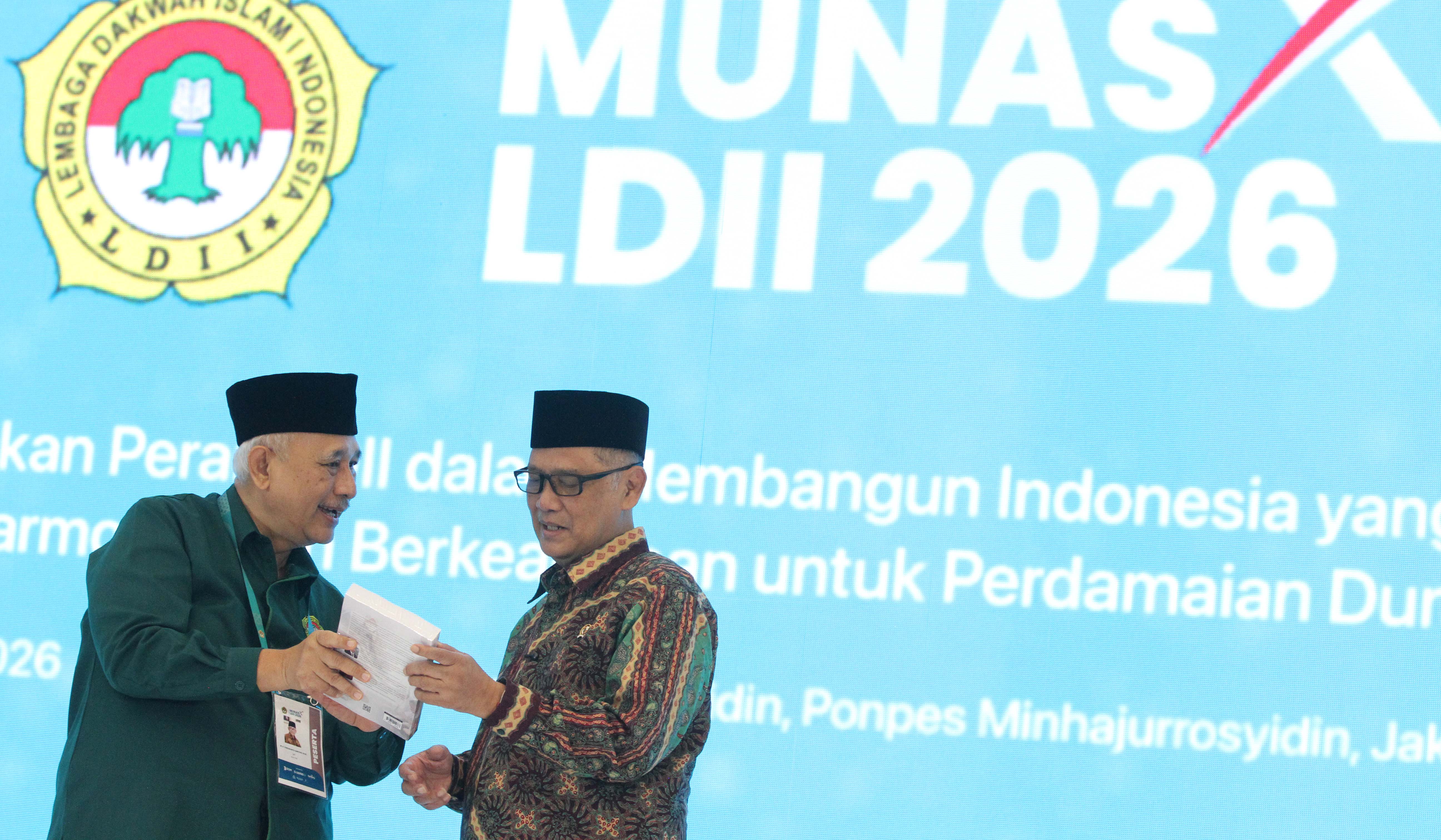 Menteri Haji, Gus Irfan, saat Munas X LDII. (Agus Priatna/SinPo.id)