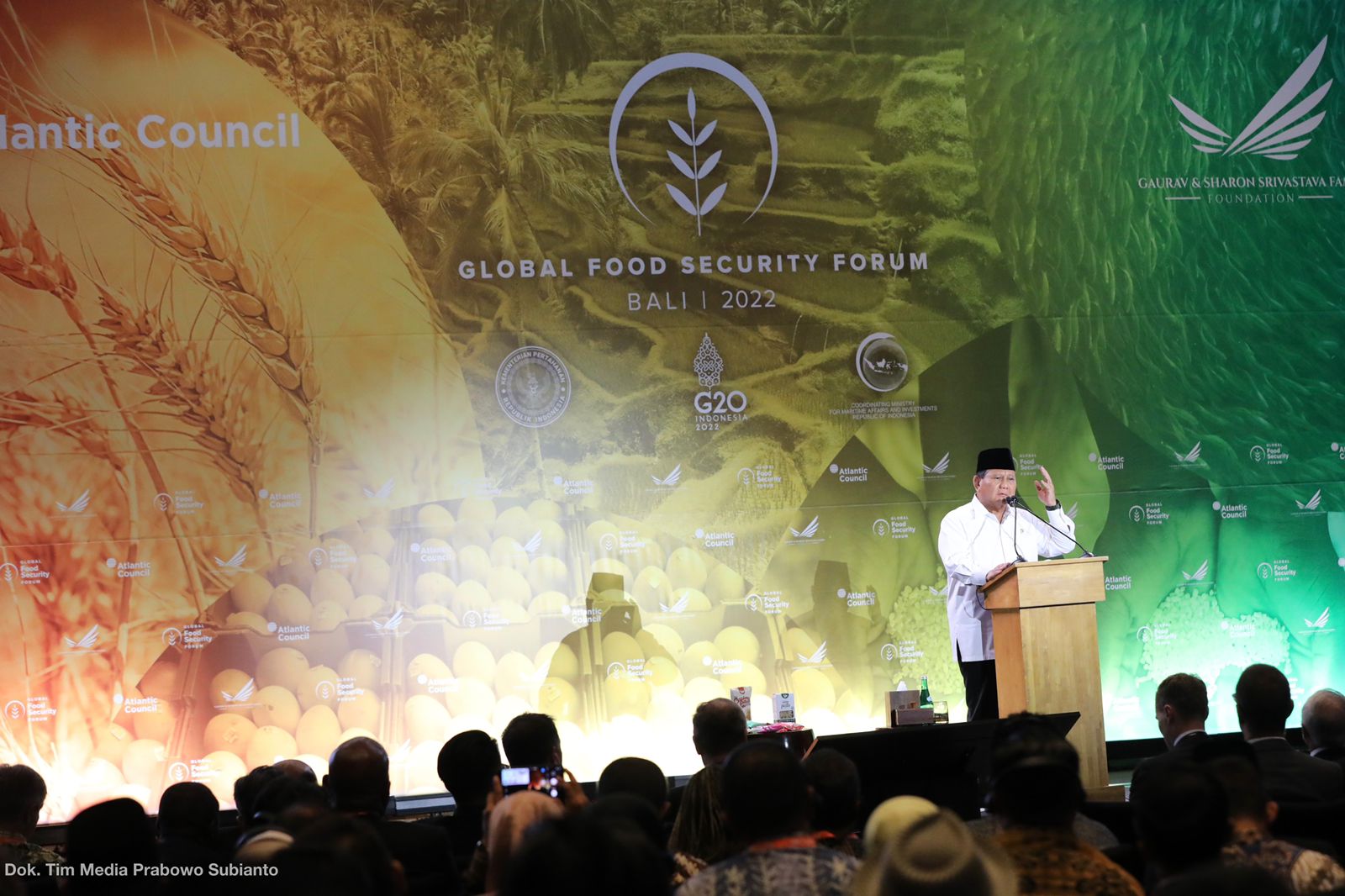 Menhan Pak Bowo menghadiri acara Global Food Security Forum di Bali (Foto:Tim Prabowo/SinPo.id)