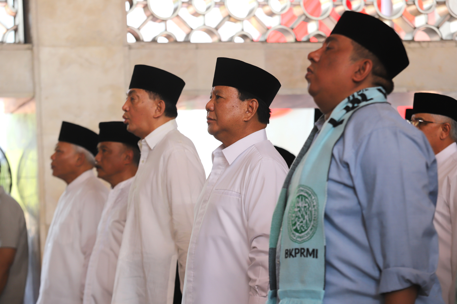 Menhan Pak Bowo saat menghadiri Tabligh Akbar BKPRMI Milad Ke-45 di Masjid Istiqlal (Ashar/SinPo.id)