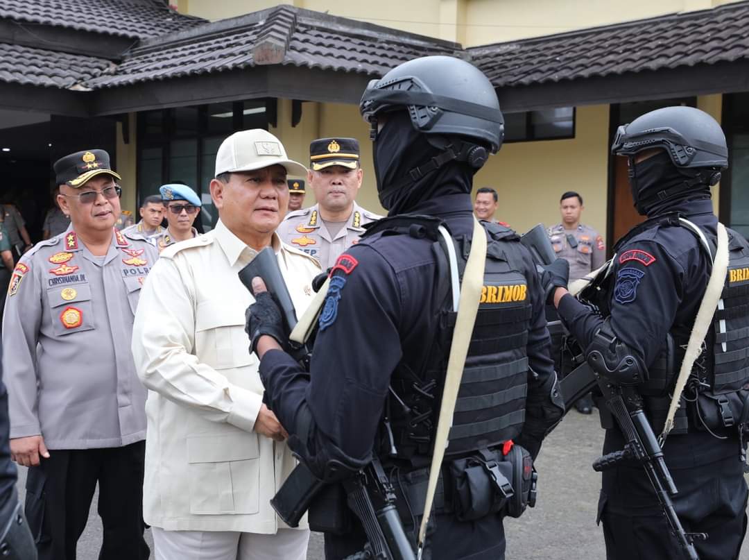 Menhan Prabowo Subianto berkunjung di Sespim Lemdiklat Polri Bandung menjadi narasumber Dialog Kebangsaan (Ashar/Foto:Tim Prabowo/Sinpo.id)