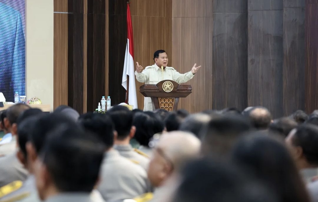 Menhan Prabowo Subianto berkunjung di Sespim Lemdiklat Polri Bandung menjadi narasumber Dialog Kebangsaan (Ashar/Foto:Tim Prabowo/Sinpo.id)