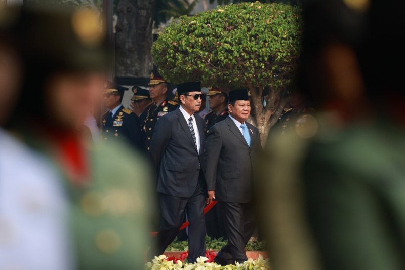 Menhan Prabowo Subianto menghadiri Upacara Hari Kesaktian Pancasila mendampingi Presiden Jokowi (Ashar/Foto Tim:Prabowo/SinPo.id)