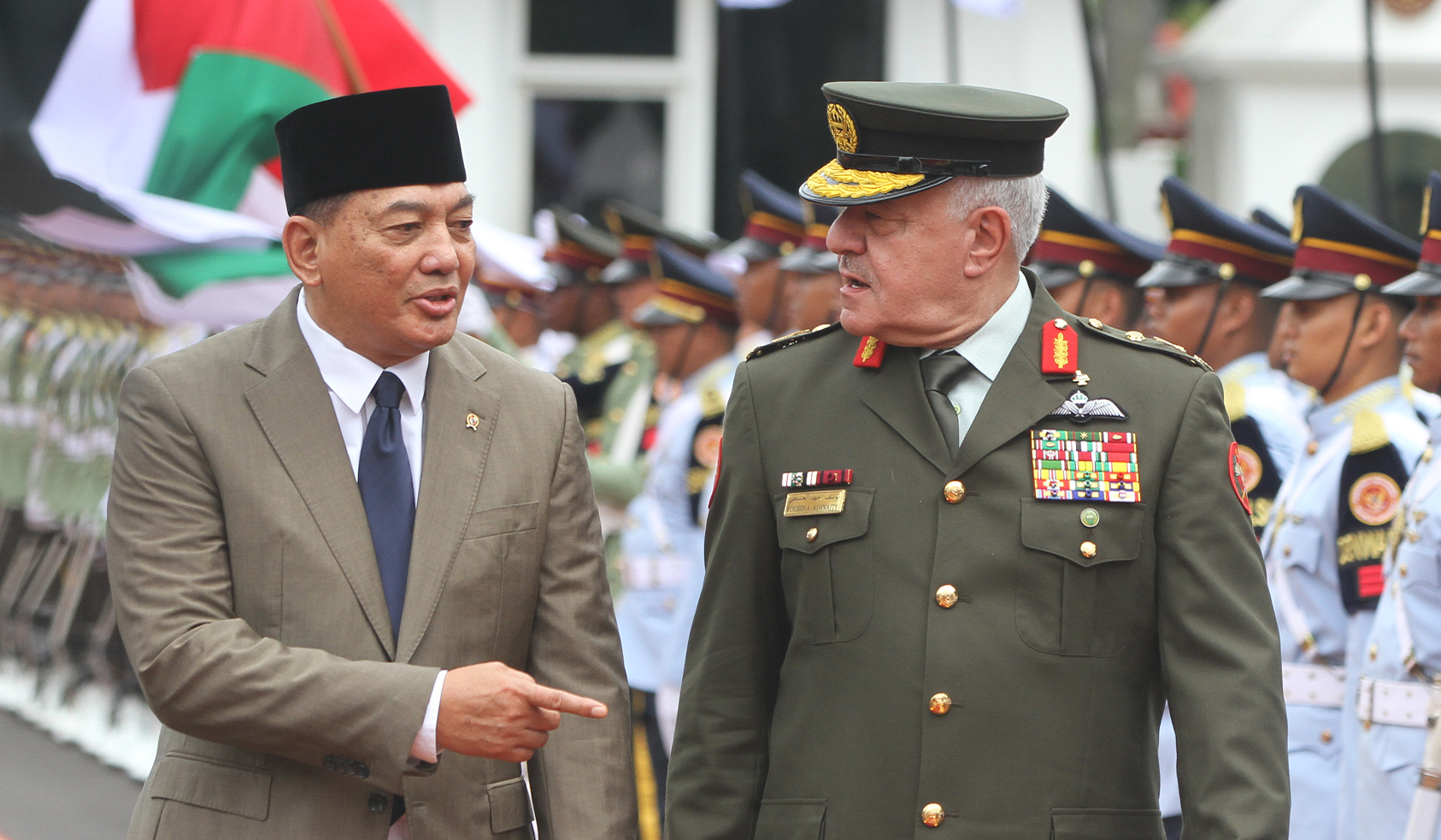 Kunjungan Panglima Yordania ke Kemenhan. (Agus Priatna/SinPo.id)