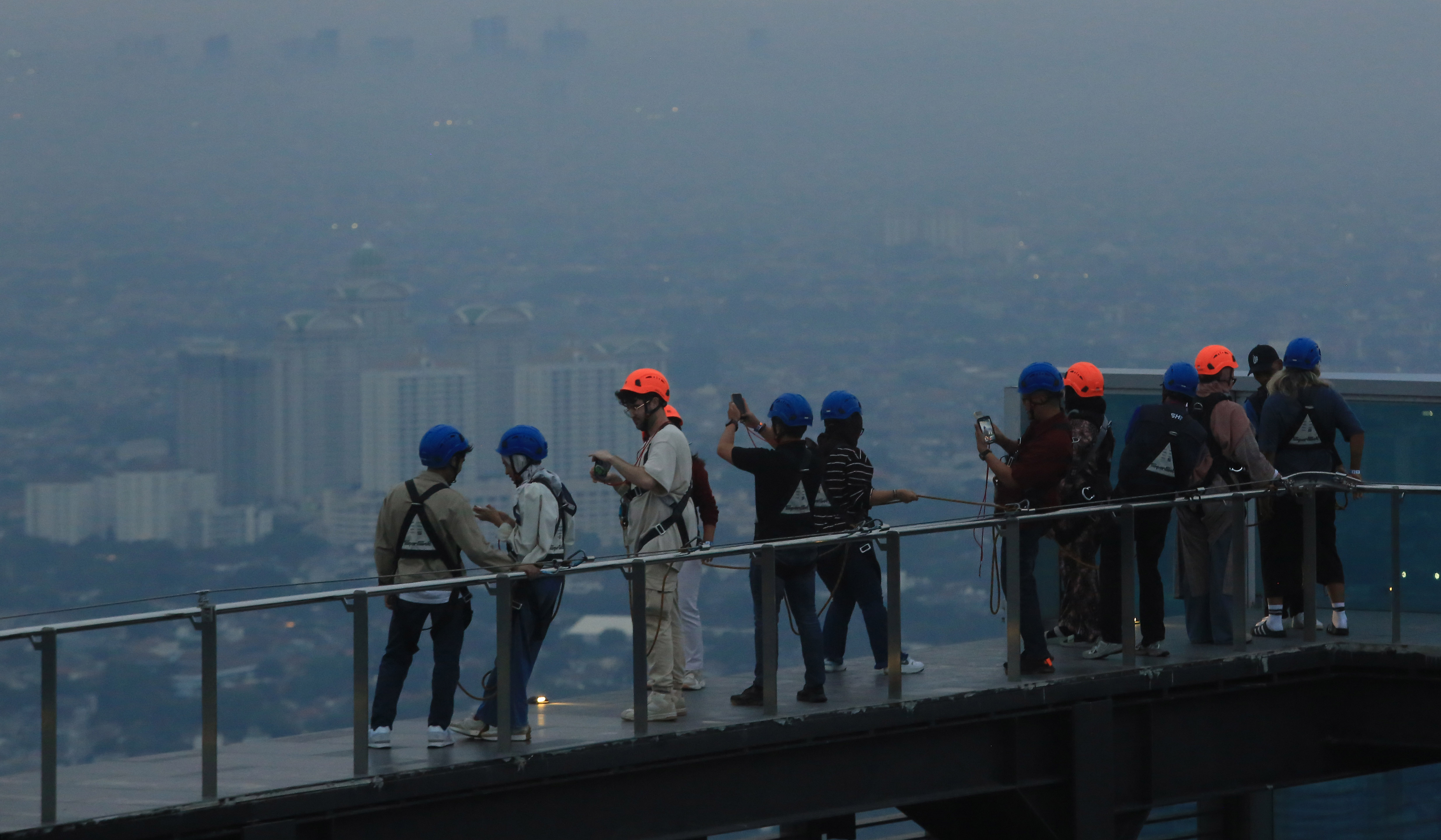 Pemandangan kota Jakarta dari Thamrin Nine. (Agus Priatna/SinPo.id)