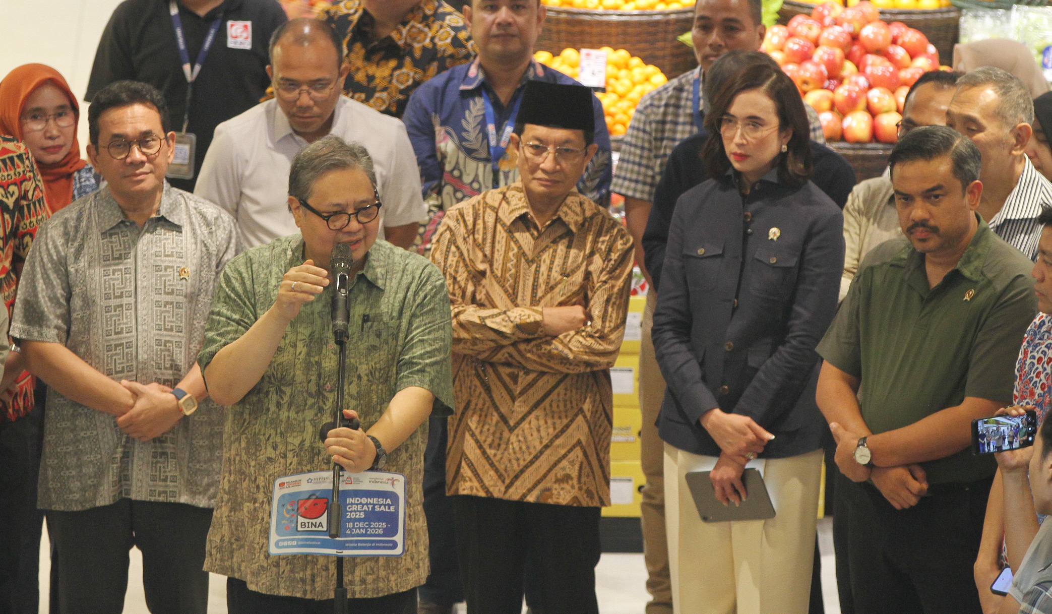 Menko Airlangga, tinjau WFA. (Agus Priatna/SinPo.id)