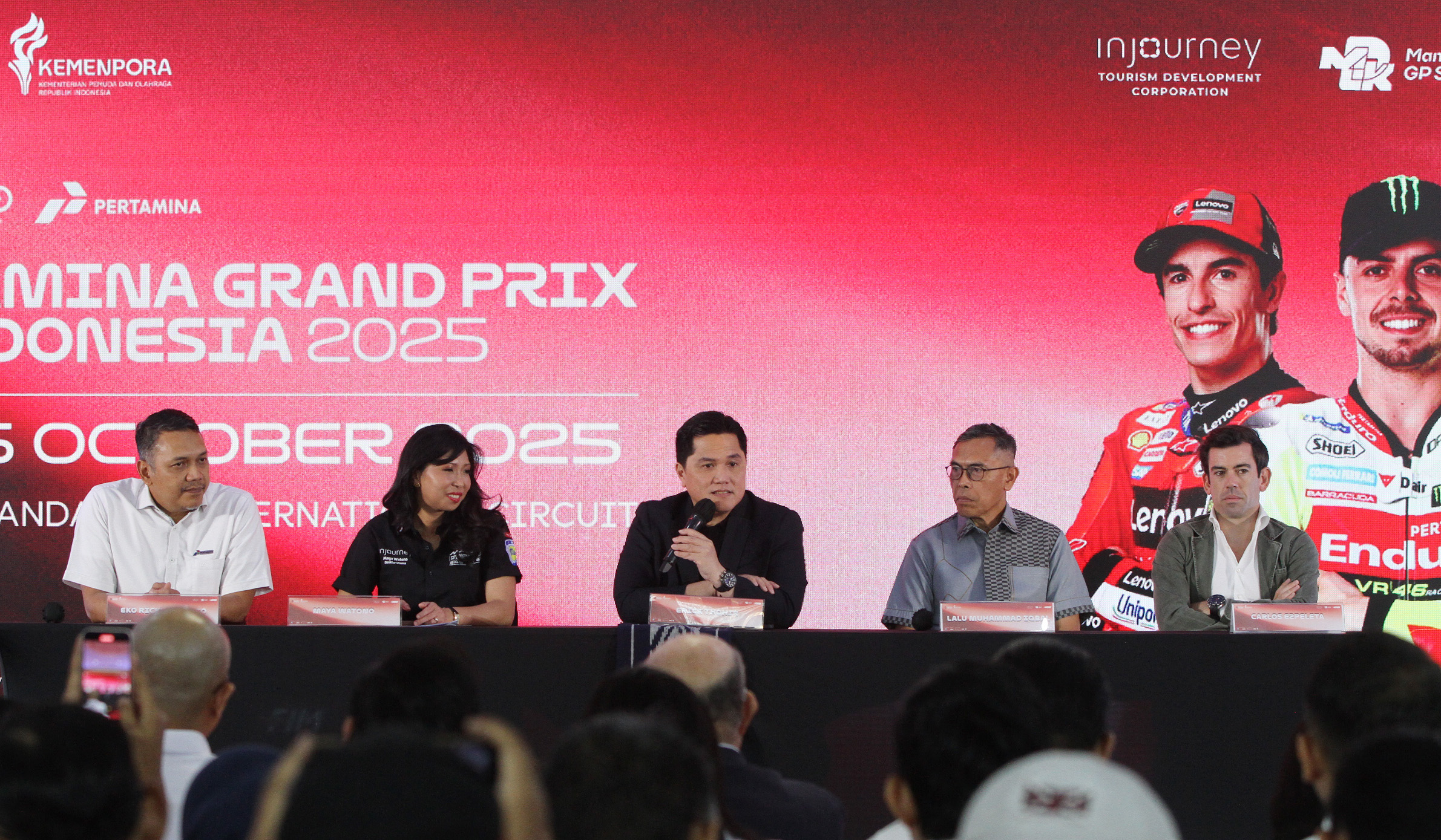 Konferensi pers Pertamina Grand Prix of Indonesia 2025. (Agus Priatna/SinPo.id)