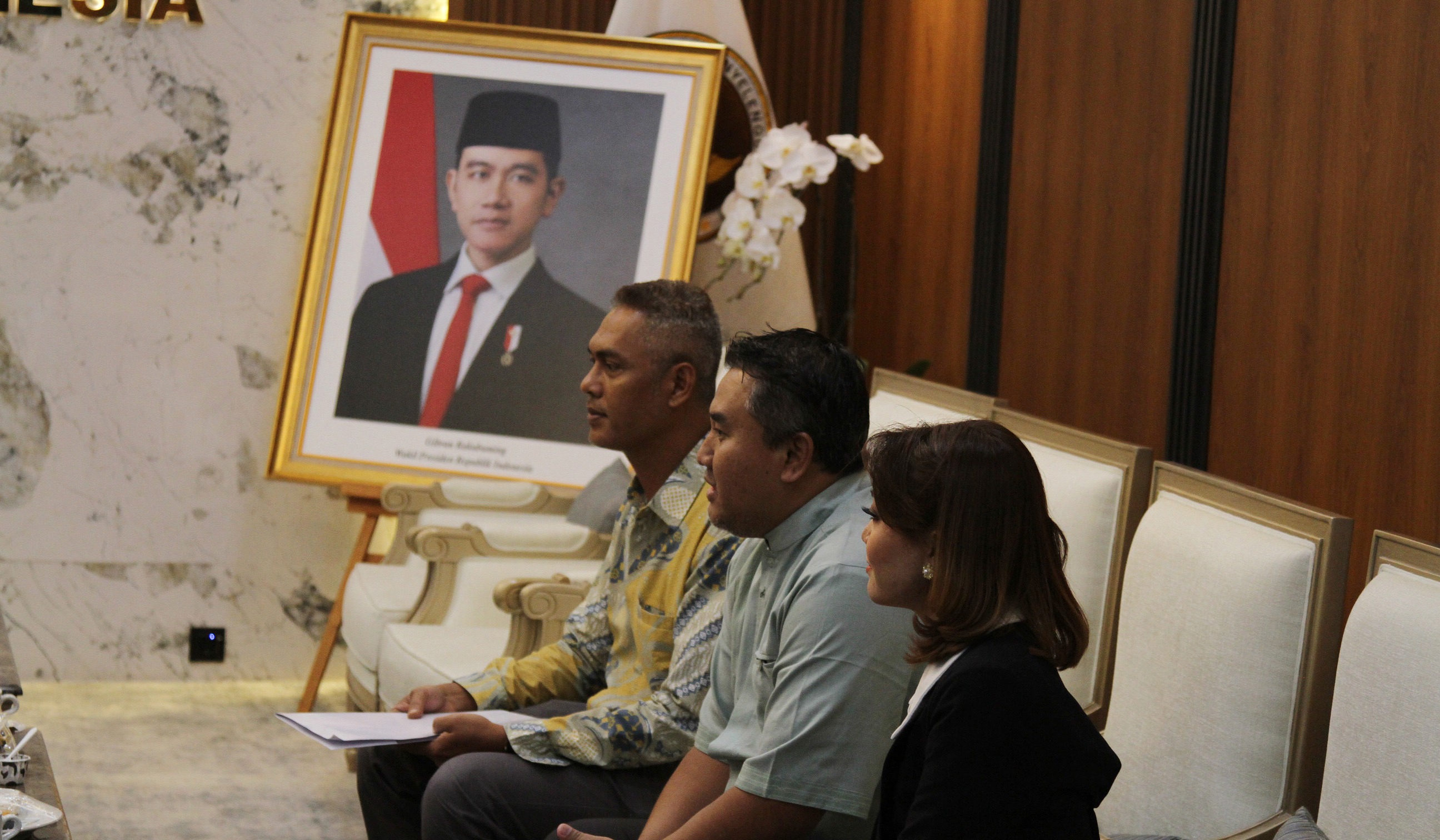 Silaturahmi redaksi SinPo TV ke Kementerian Haji dan Umrah. (Agus Priatna/SinPo.id)