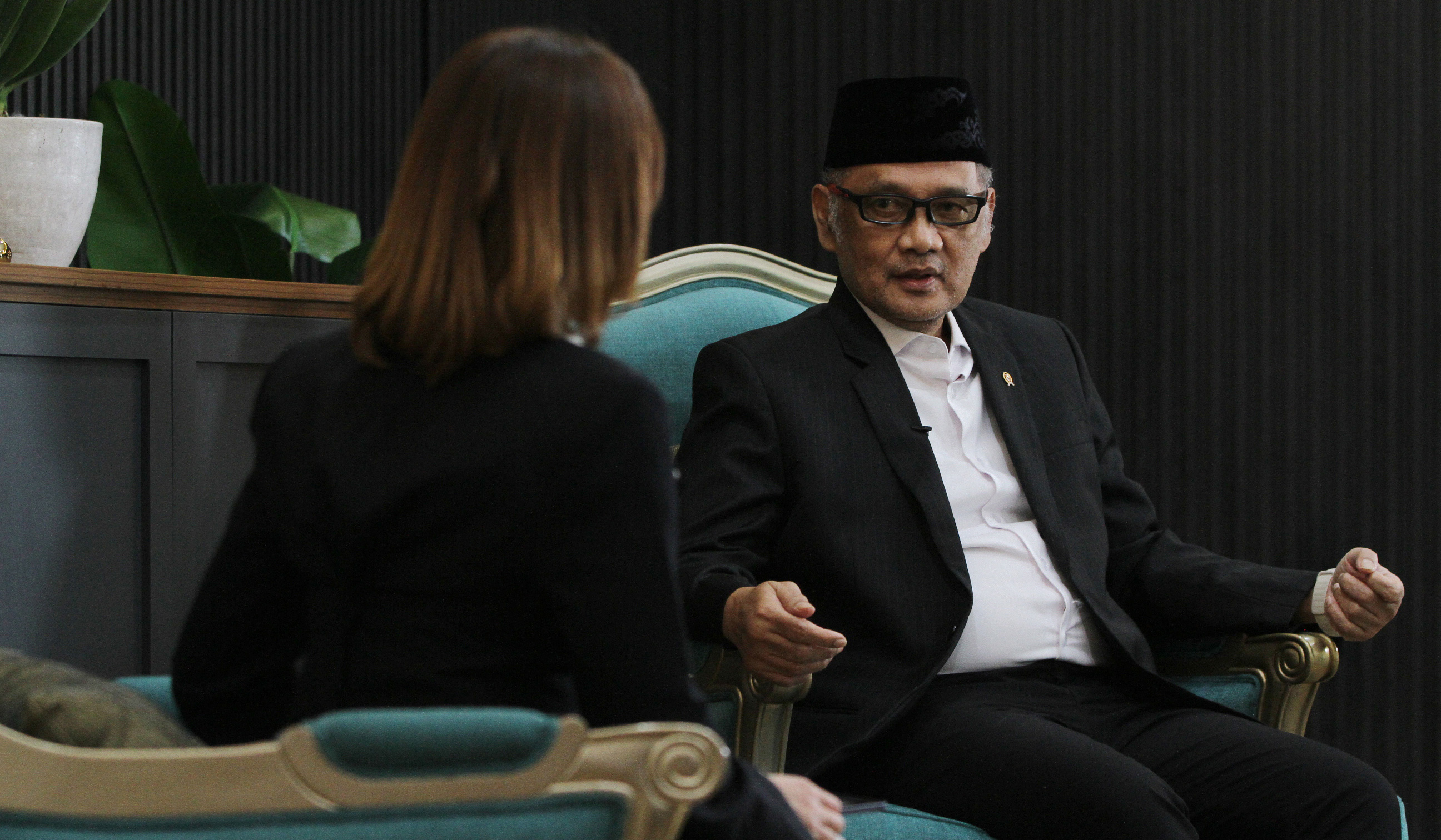Silaturahmi redaksi SinPo TV ke Kementerian Haji dan Umrah. (Agus Priatna/SinPo.id)