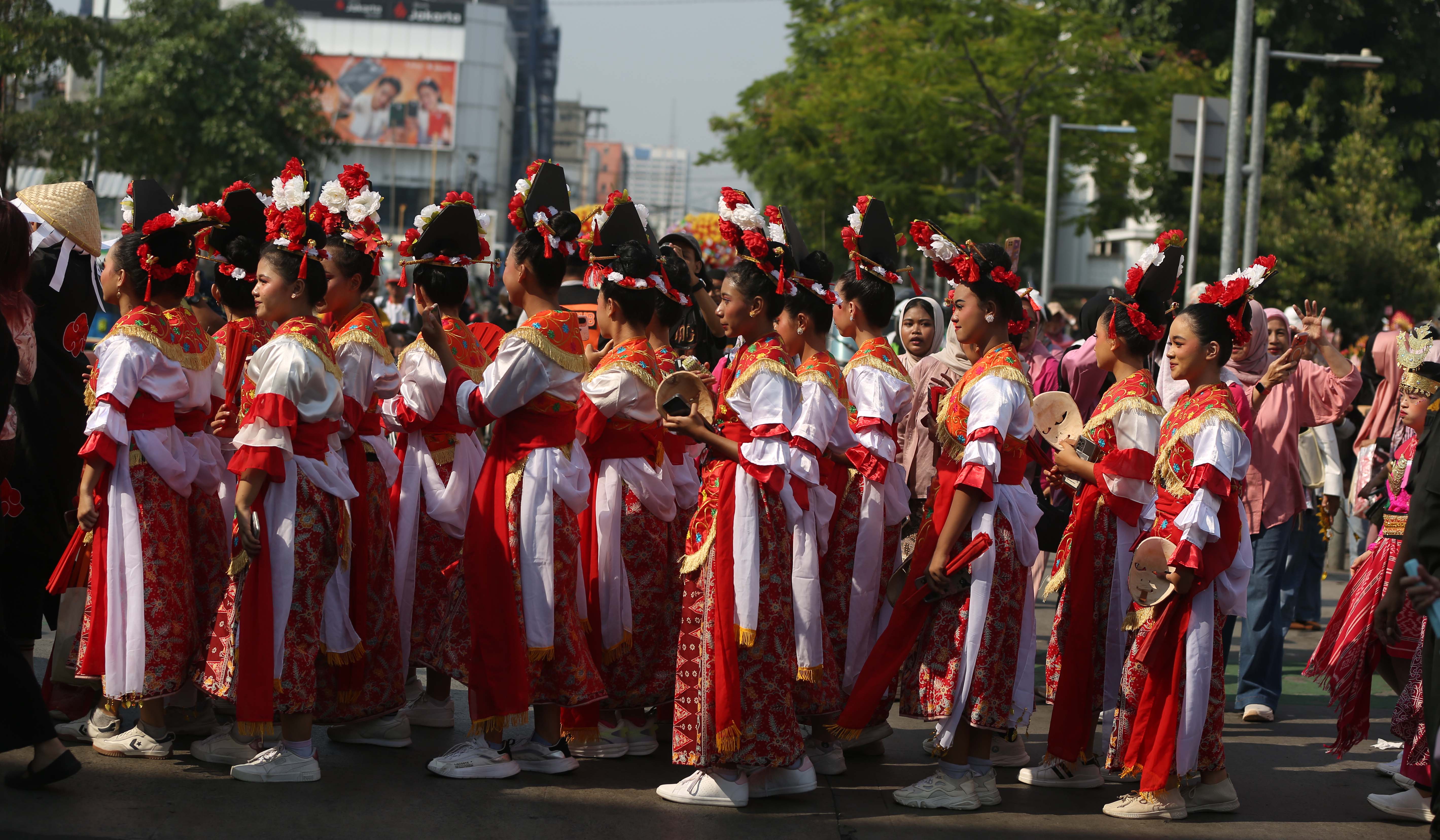 Parade budaya rangkaian HUT ke-499 Kota Jakarta. (Agus Priatna/SinPo.id)