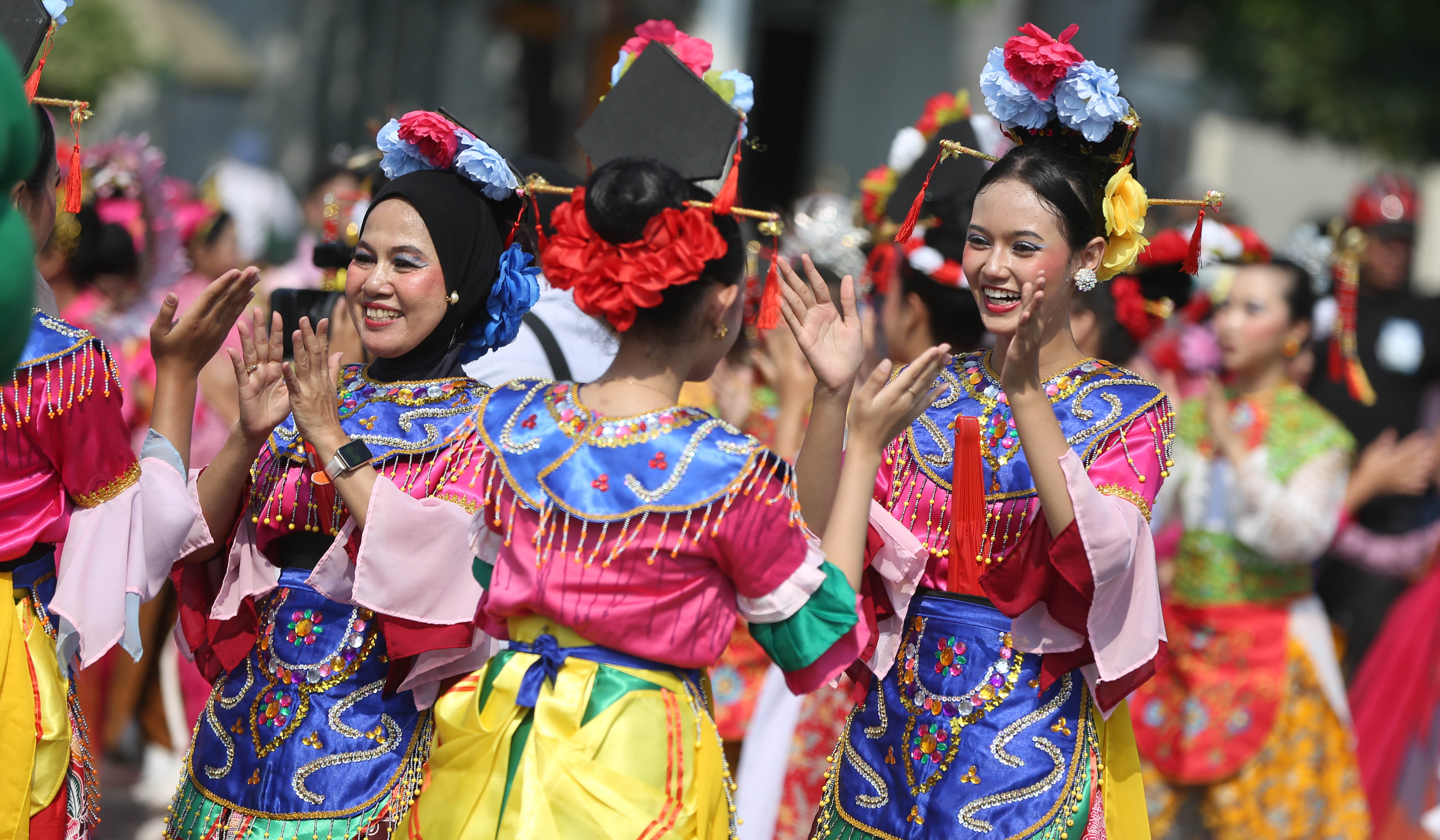 Parade budaya rangkaian HUT ke-499 Kota Jakarta. (Agus Priatna/SinPo.id)