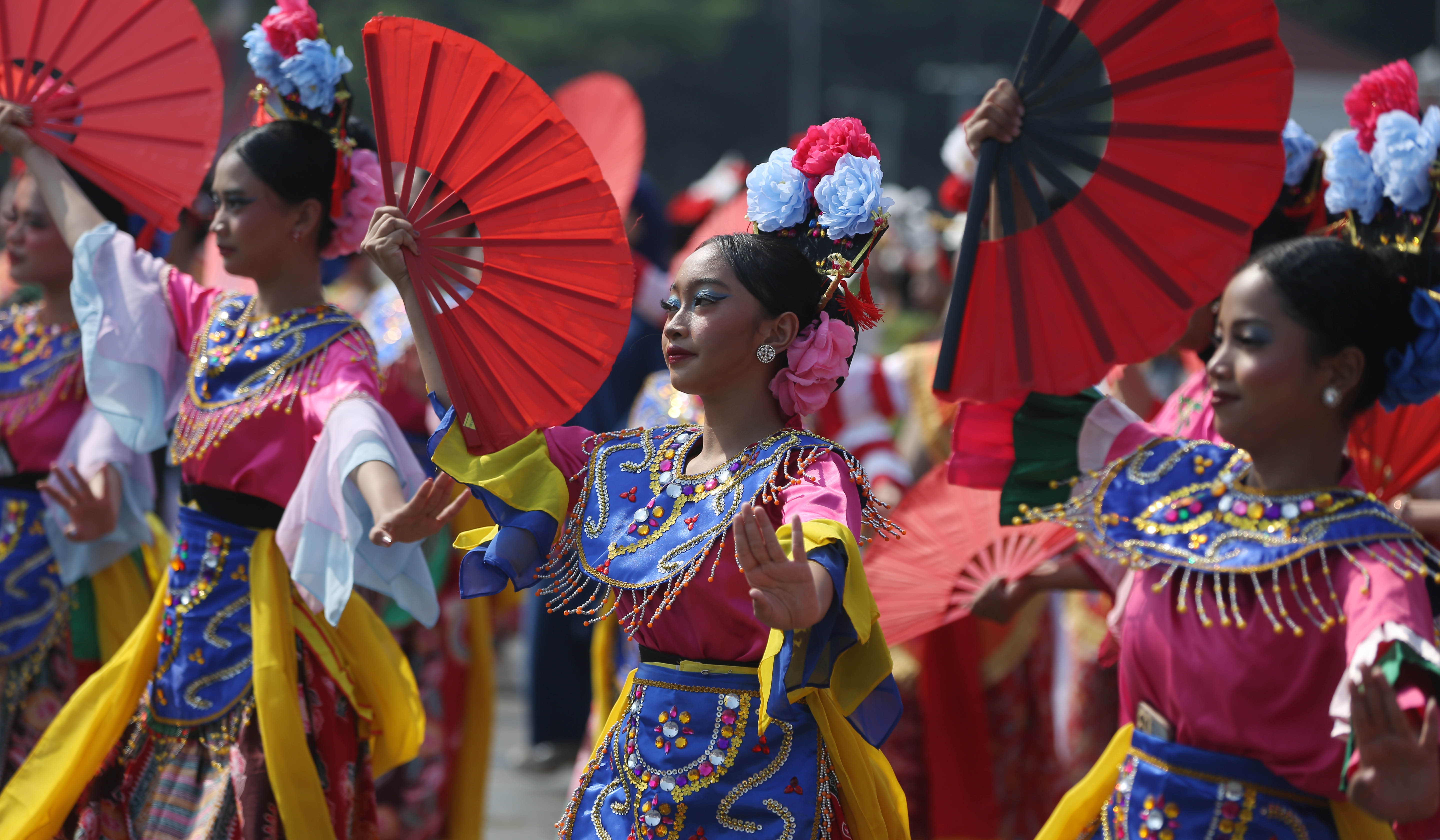 Parade budaya rangkaian HUT ke-499 Kota Jakarta. (Agus Priatna/SinPo.id)