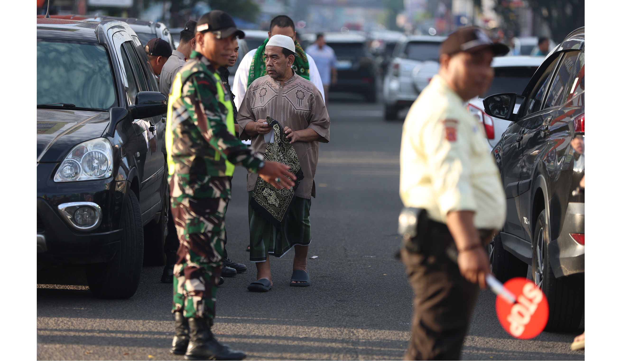 Suasana salat id jemaah Muhammdiyah Kota Bekasi. (Agus Priatna/SinPo.id)
