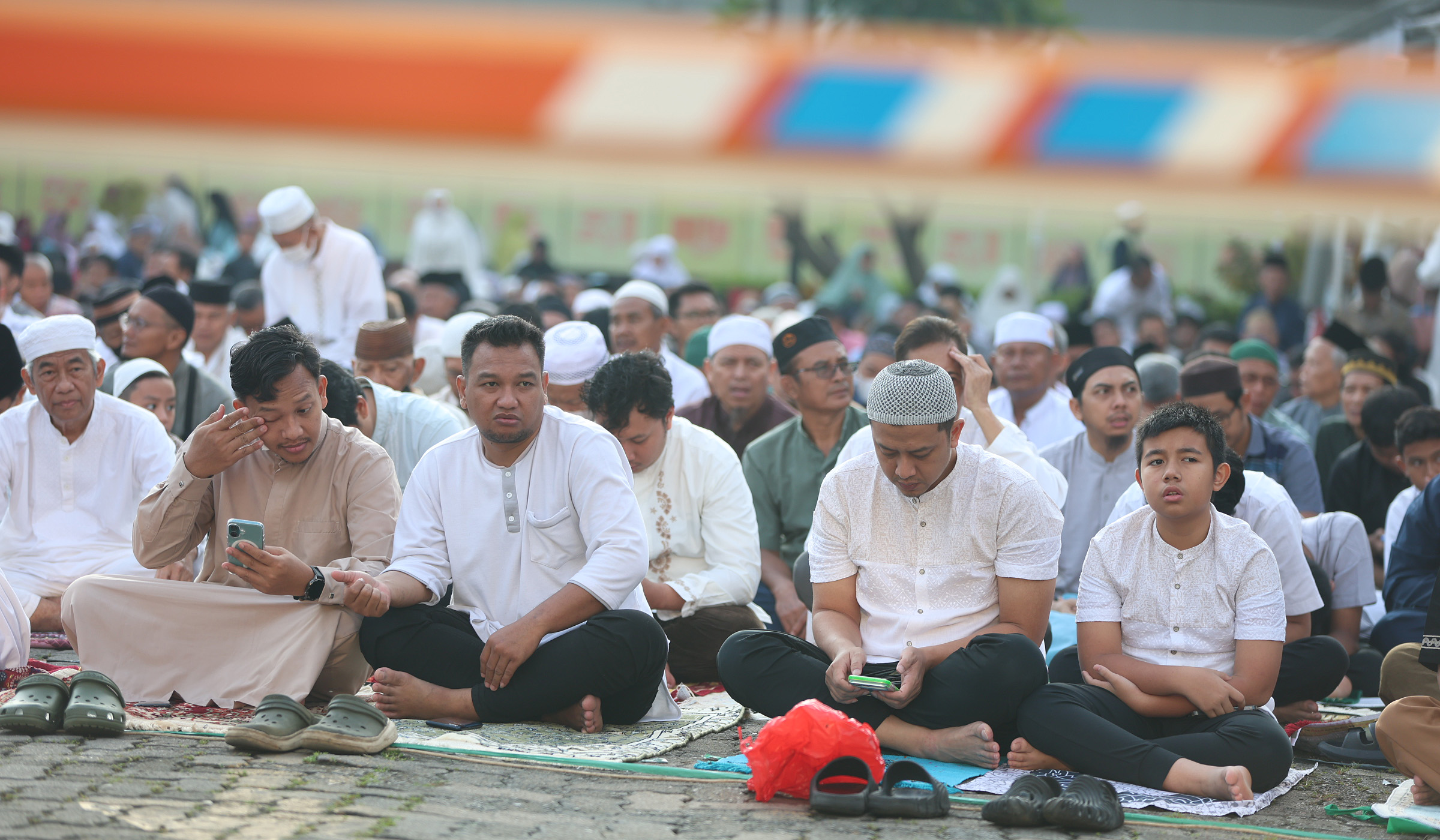 Suasana salat id jemaah Muhammdiyah Kota Bekasi. (Agus Priatna/SinPo.id)
