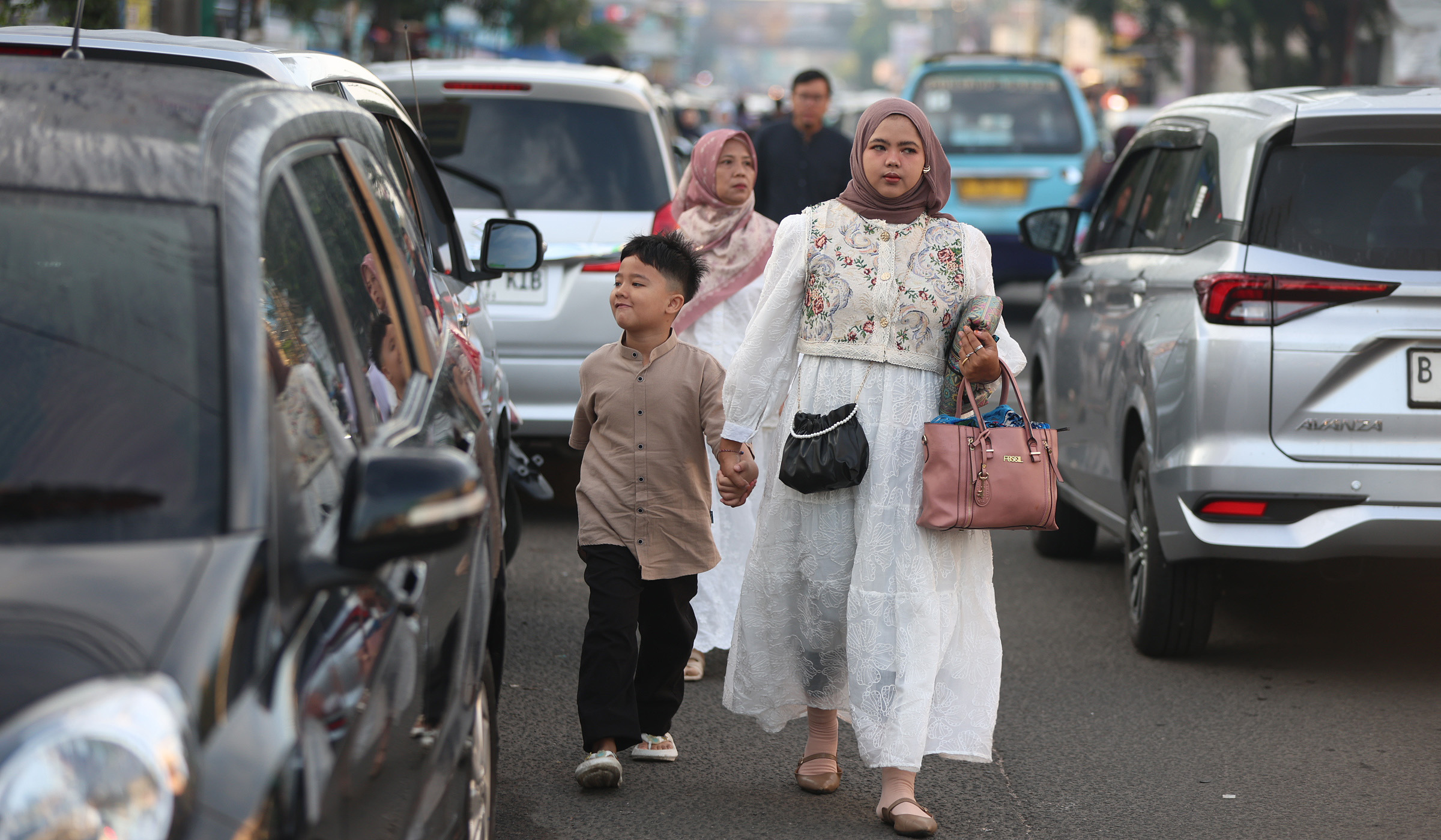 Suasana salat id jemaah Muhammdiyah Kota Bekasi. (Agus Priatna/SinPo.id)