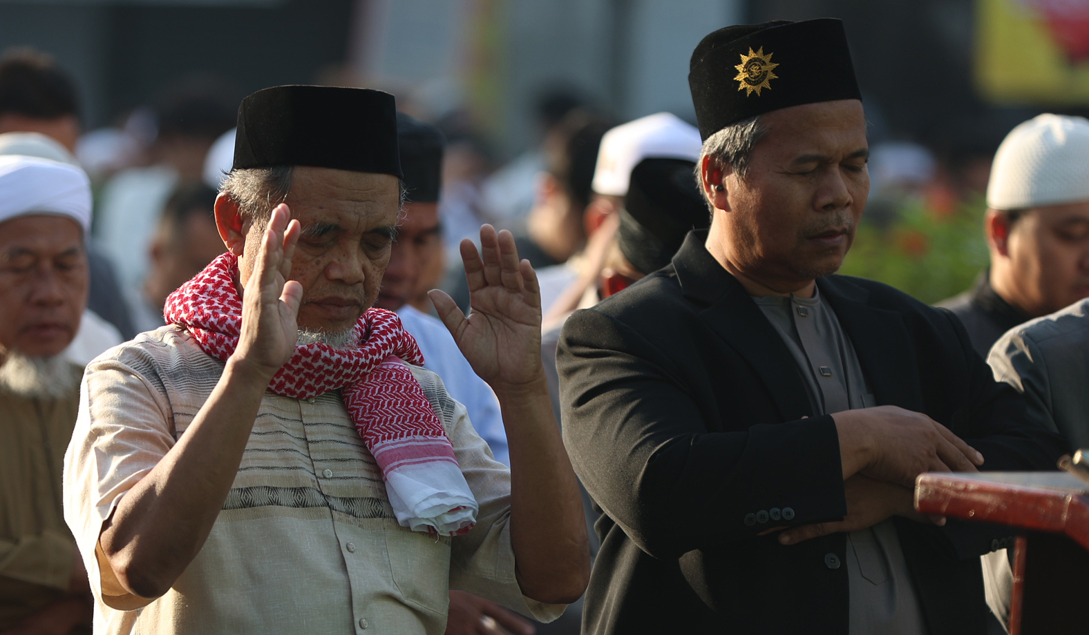 Suasana salat id jemaah Muhammdiyah Kota Bekasi. (Agus Priatna/SinPo.id)