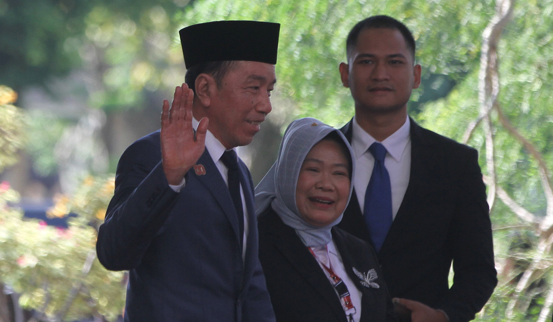 Presiden Presiden ke 7 Jokowi, hadiri Sidang Tahunan MPR 2025. (Agus Priatna/SinPo.id)