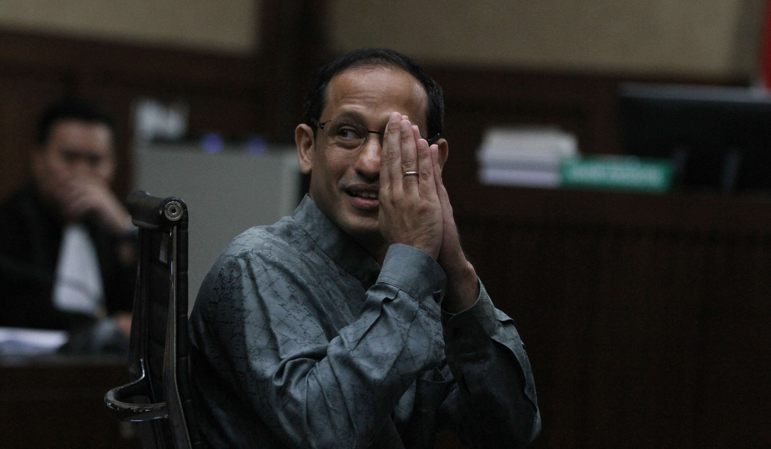 Sidang perdana Nadiem Makarim. (Agus Priatna/SinPo.id)