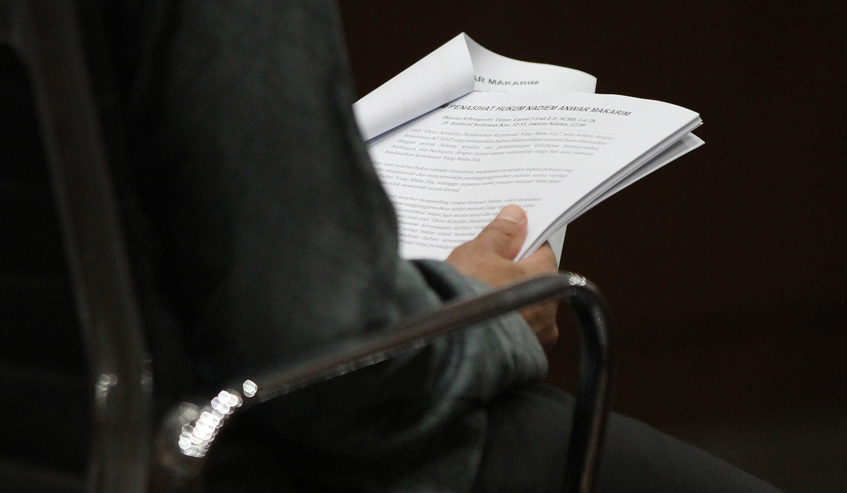 Sidang perdana Nadiem Makarim. (Agus Priatna/SinPo.id)