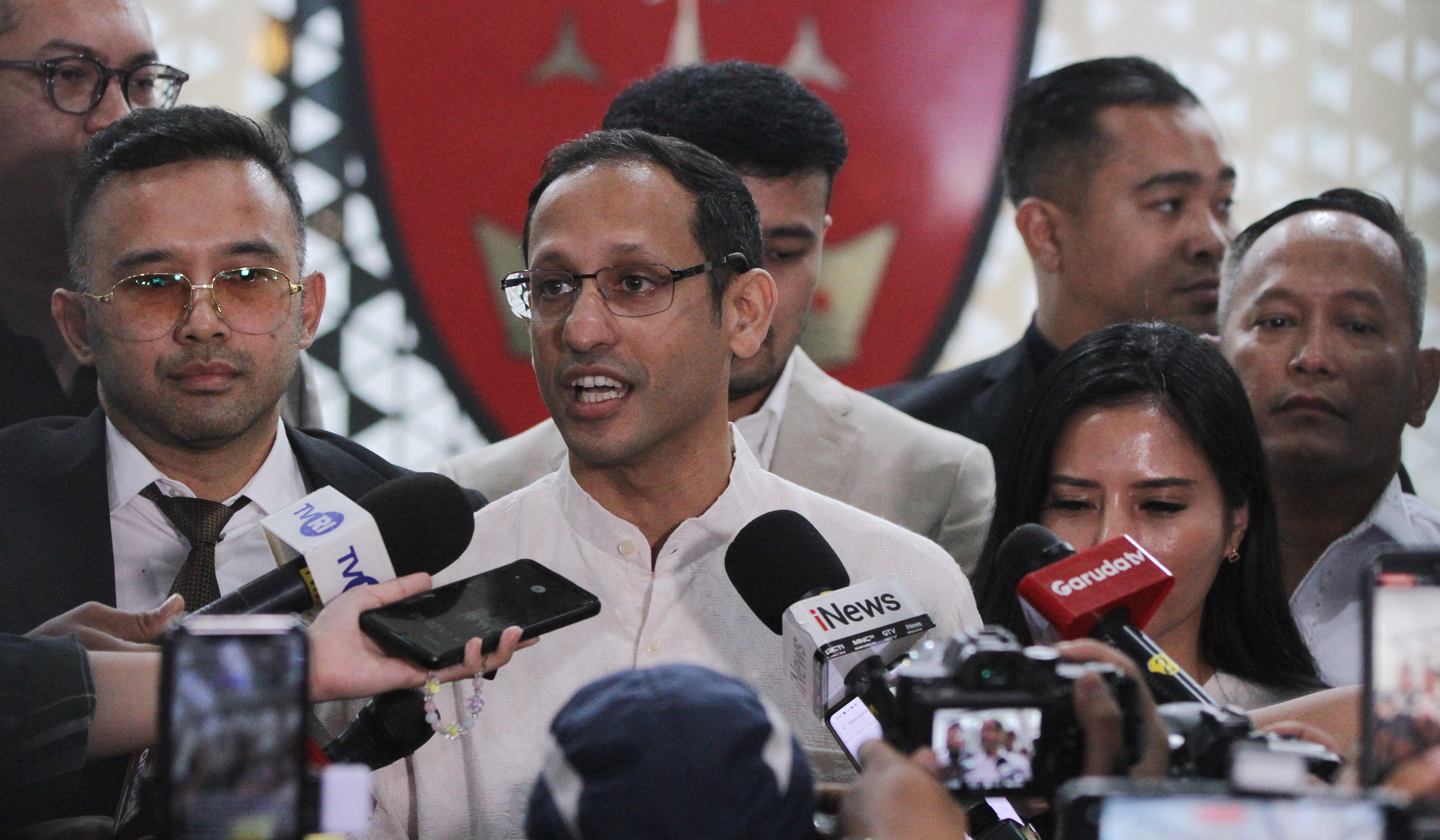 Mantan Mendikbud Nadiem Makarim di Kejagung (SinPo.id/ Agus Priatna)