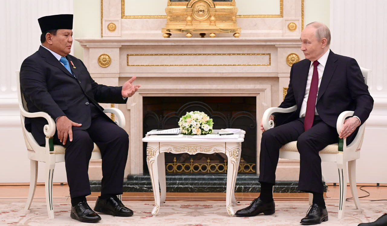 Prabowo temui Putin di Moskow. (Agus Priatna/SinPo.id)