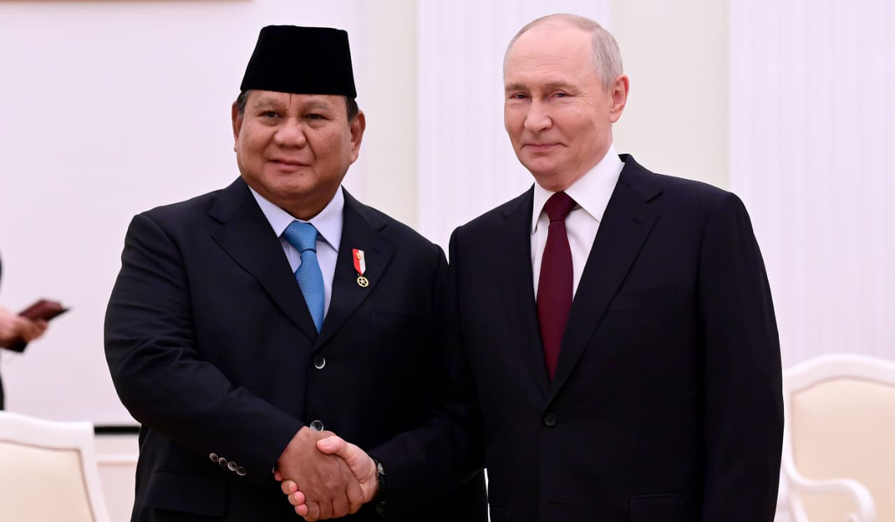 Prabowo temui Putin di Moskow. (Agus Priatna/SinPo.id)